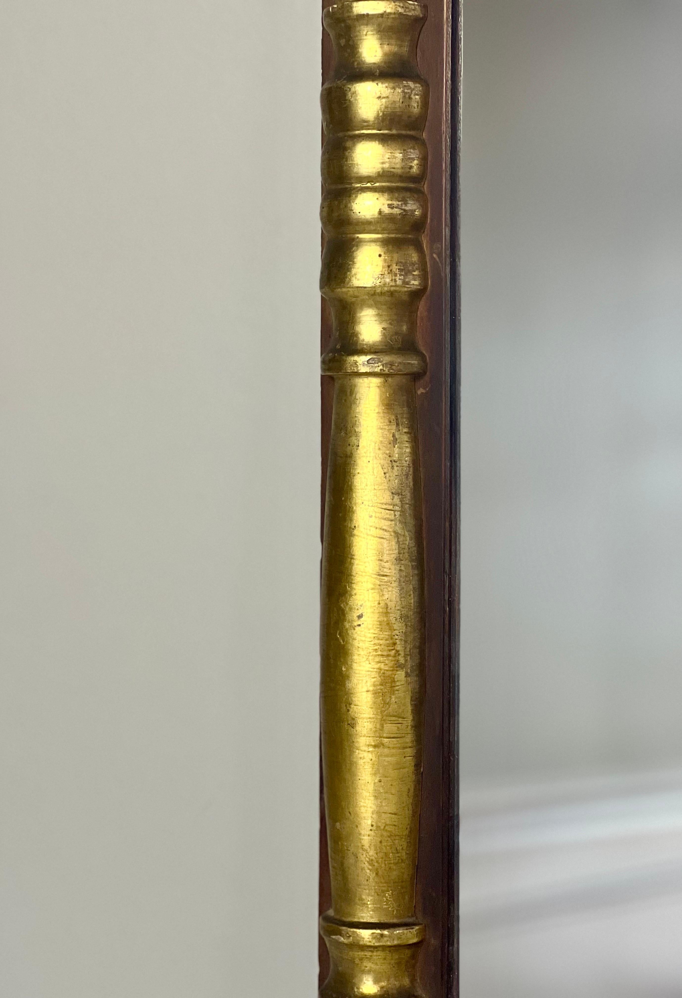 19. Jahrhundert Kleine Empire Giltwood Trumeau Spiegel mit Malerei im Angebot 6