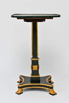 19th Century Small English Regency Wood Gilt Table Painted Chinoiserie Top