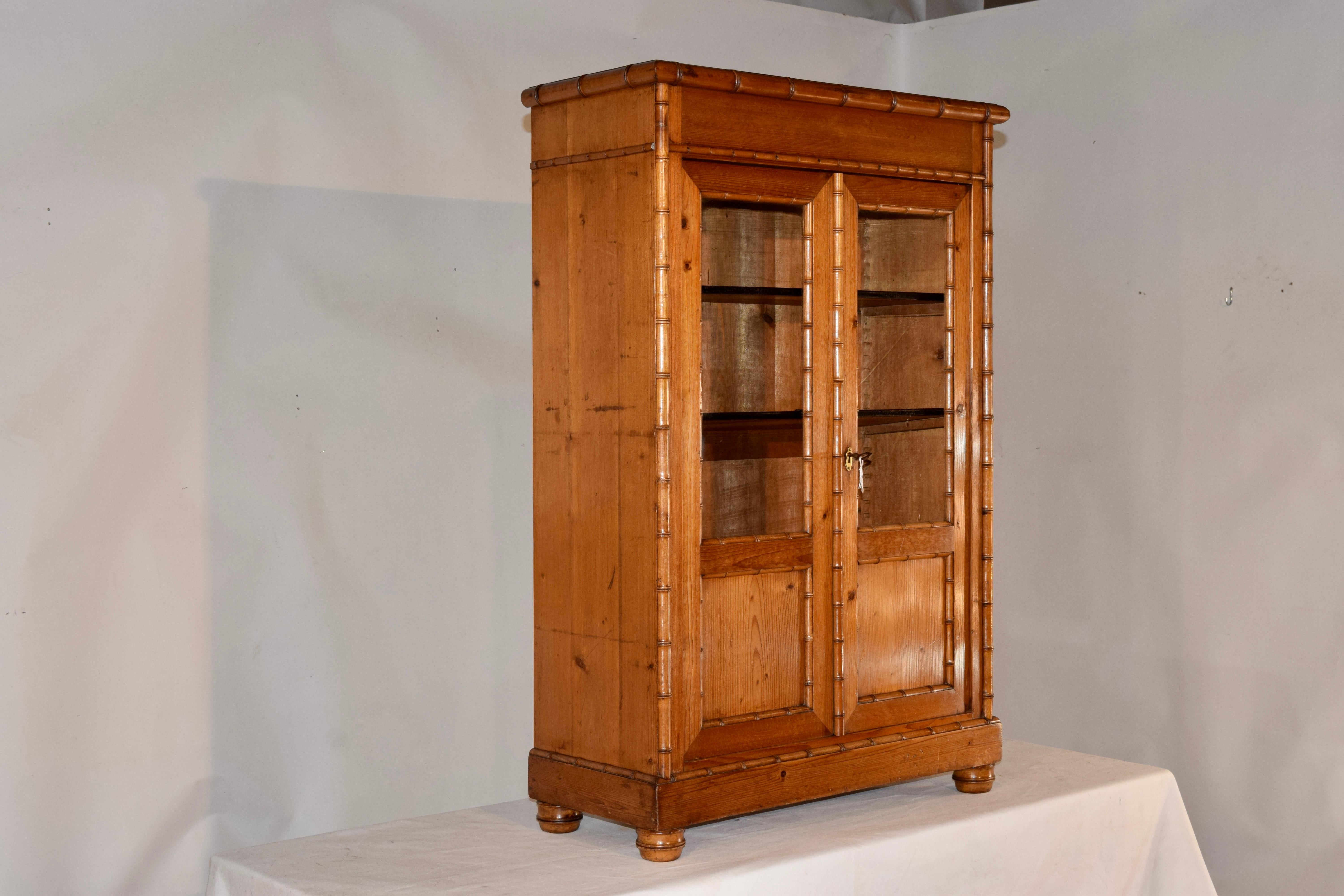 Art Nouveau 19th Century Small Faux Bamboo Bookcase