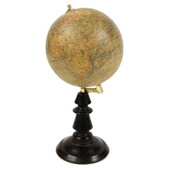 19th Century Small French Antique Terrestrial Globe Editet by J. Forest a Paris