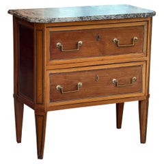 19th Century Small French Louis XVI Commode With Marble Top