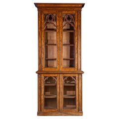 19th Century Small Gothic Revival Mahogany Bookcase