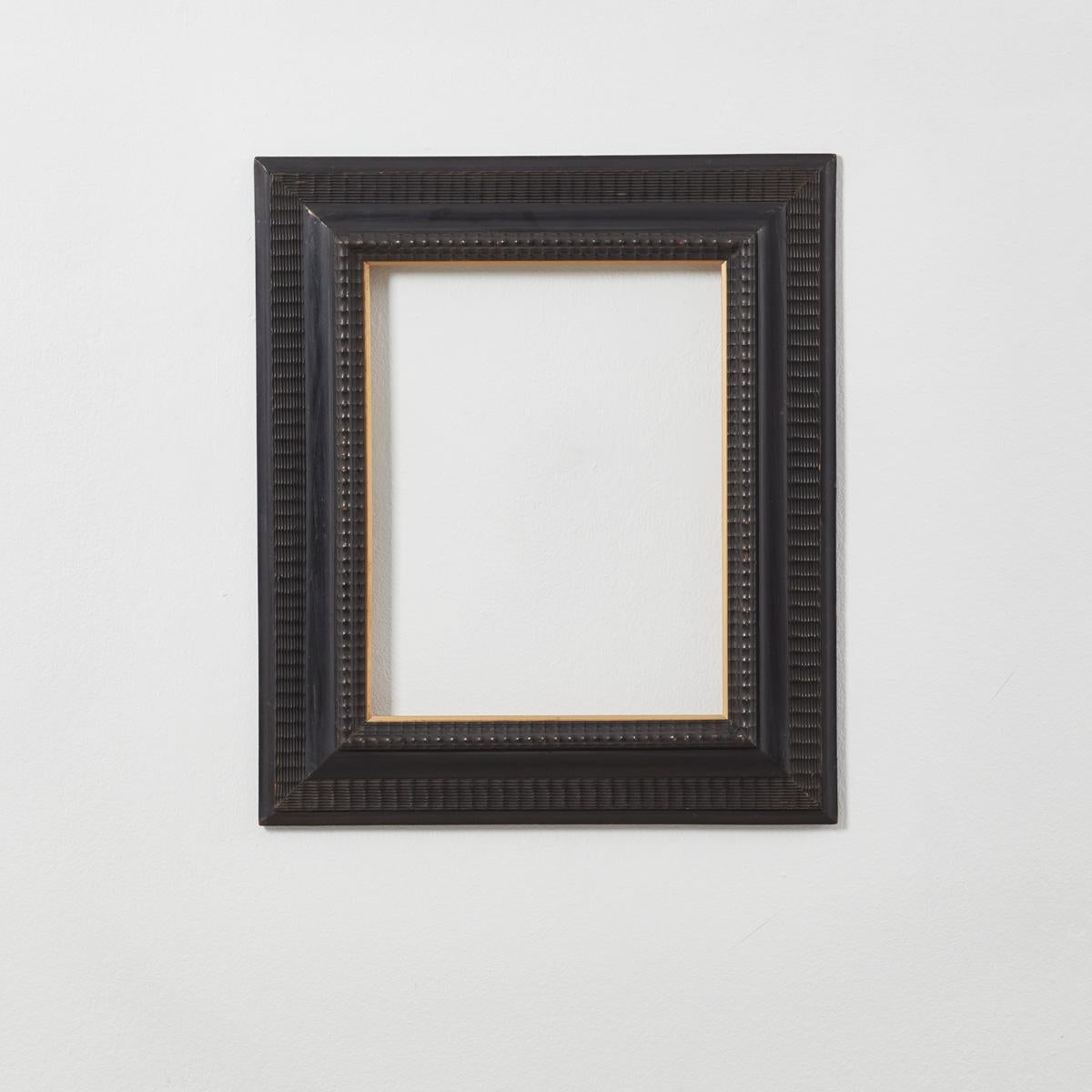 Renaissance Revival 19th Century Small Italian Antique Ebonised Ripple Frame