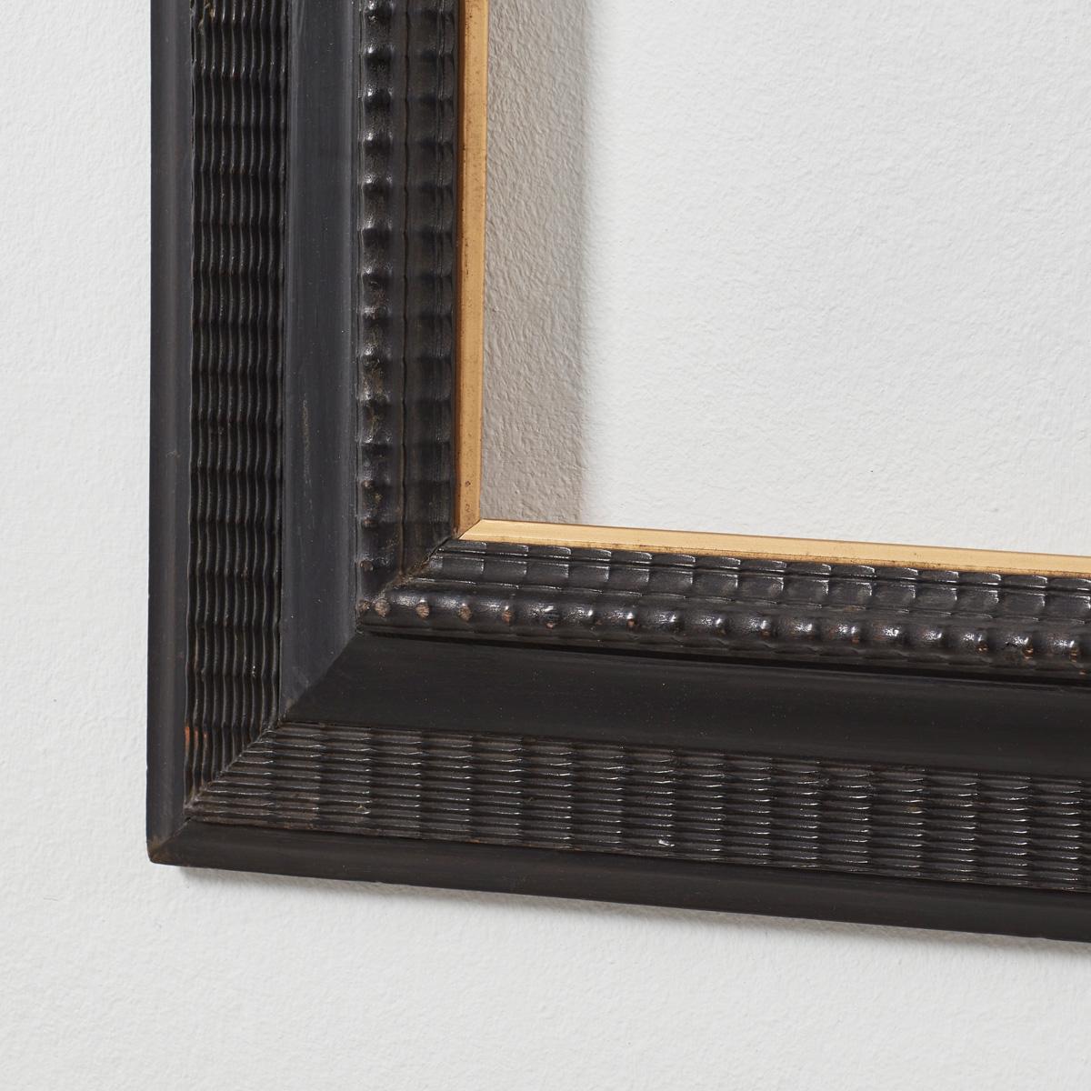 Ebonized 19th Century Small Italian Antique Ebonised Ripple Frame