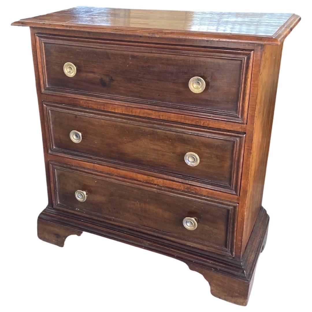 Country 19th Century Small Italian Walnut Chest of Drawers