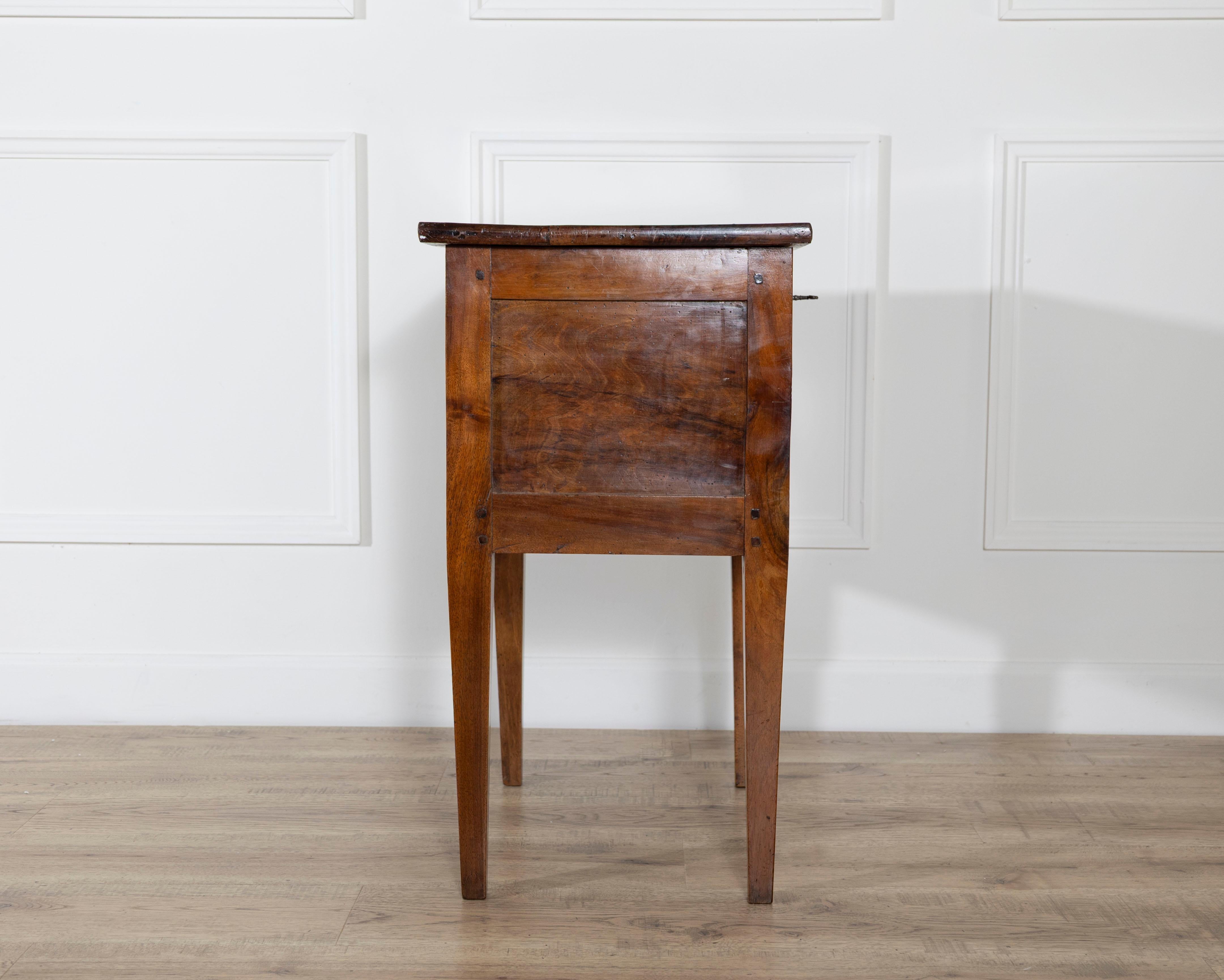 19th Century Small Louis XVI–Style Walnut Chest with Two Drawers For Sale 6