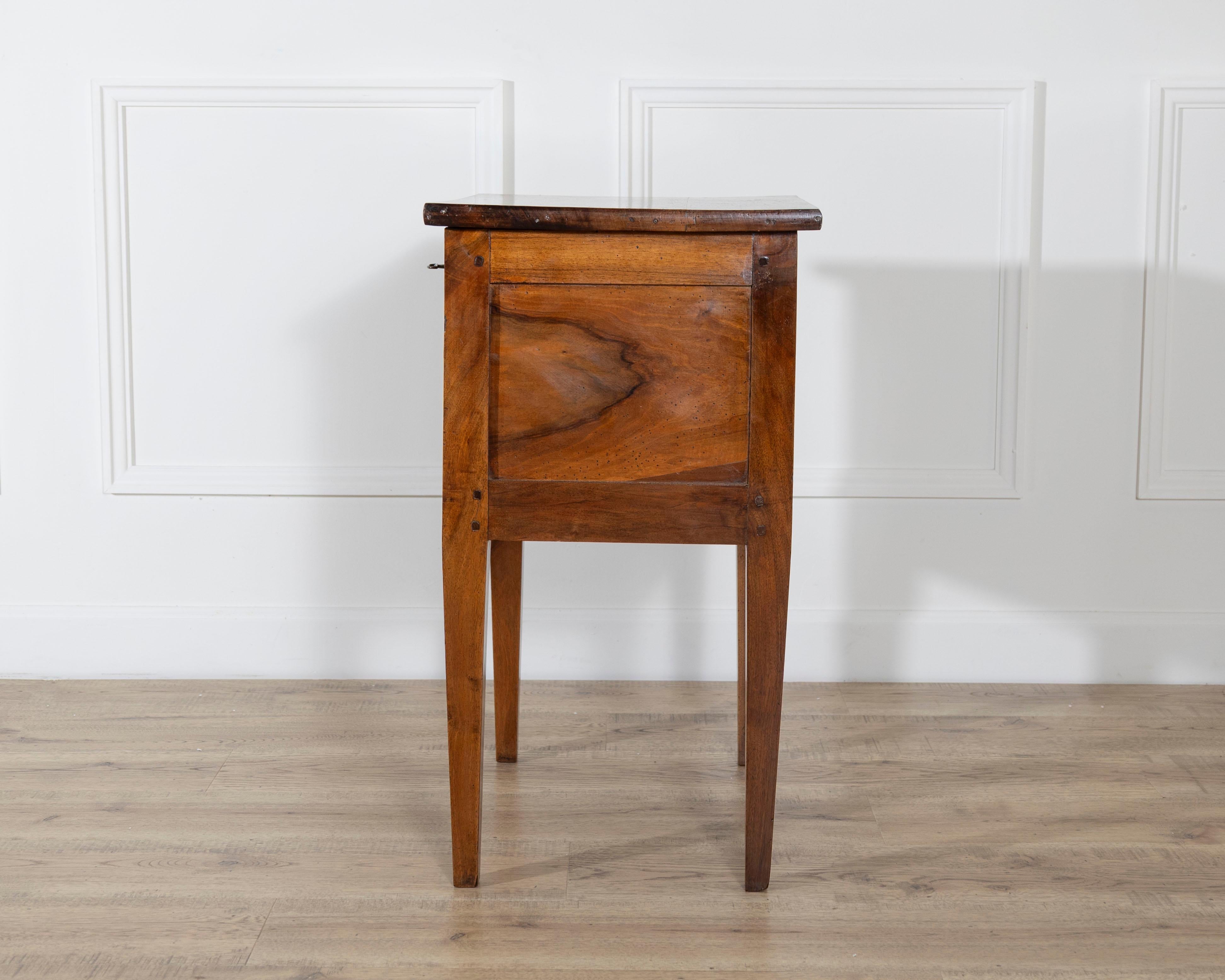 19th Century Small Louis XVI–Style Walnut Chest with Two Drawers For Sale 4