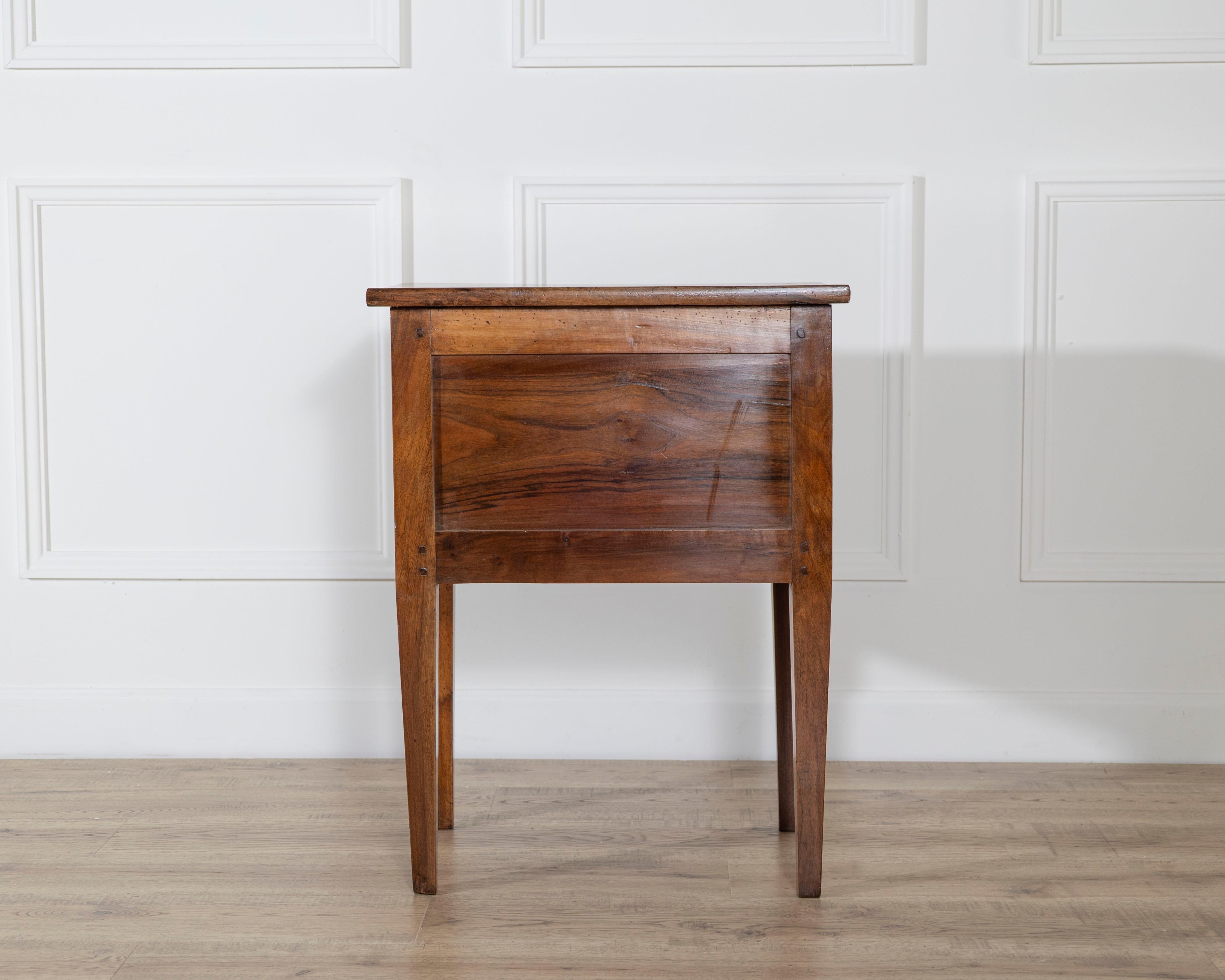 19th Century Small Louis XVI–Style Walnut Chest with Two Drawers For Sale 5