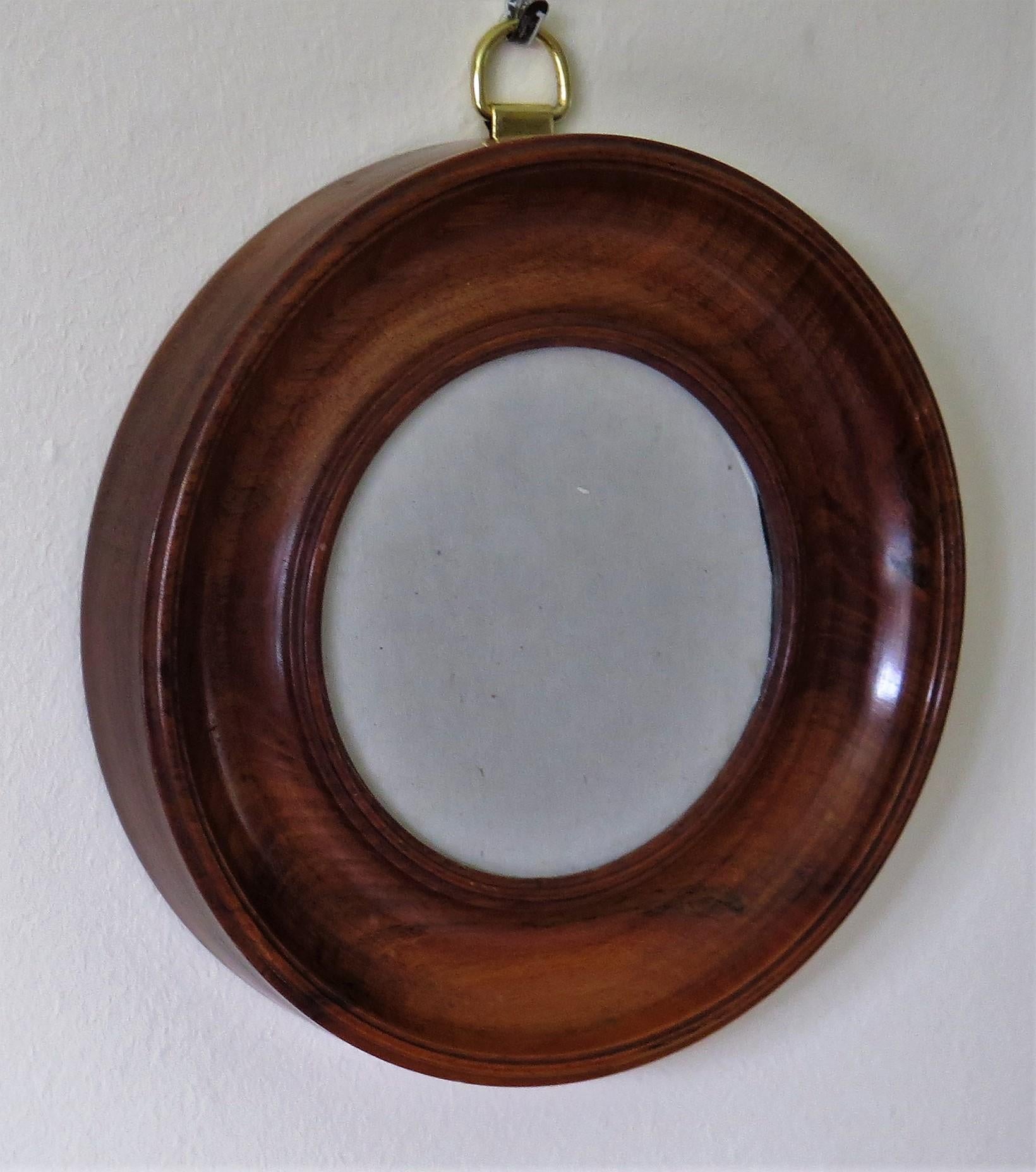 Victorian 19th Century Small Picture or Photo Frame Hand Turned Mahogany Wall Hanging