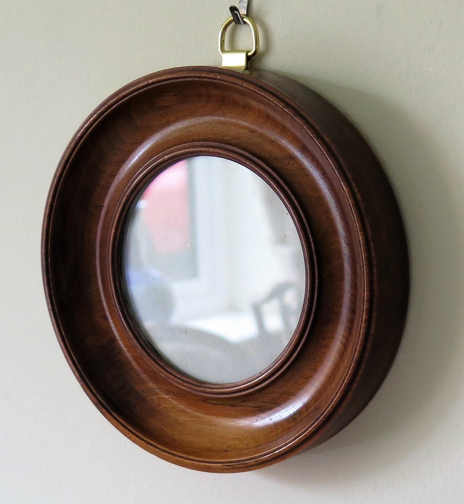 English 19th Century Small Picture or Photo Frame Hand Turned Mahogany Wall Hanging