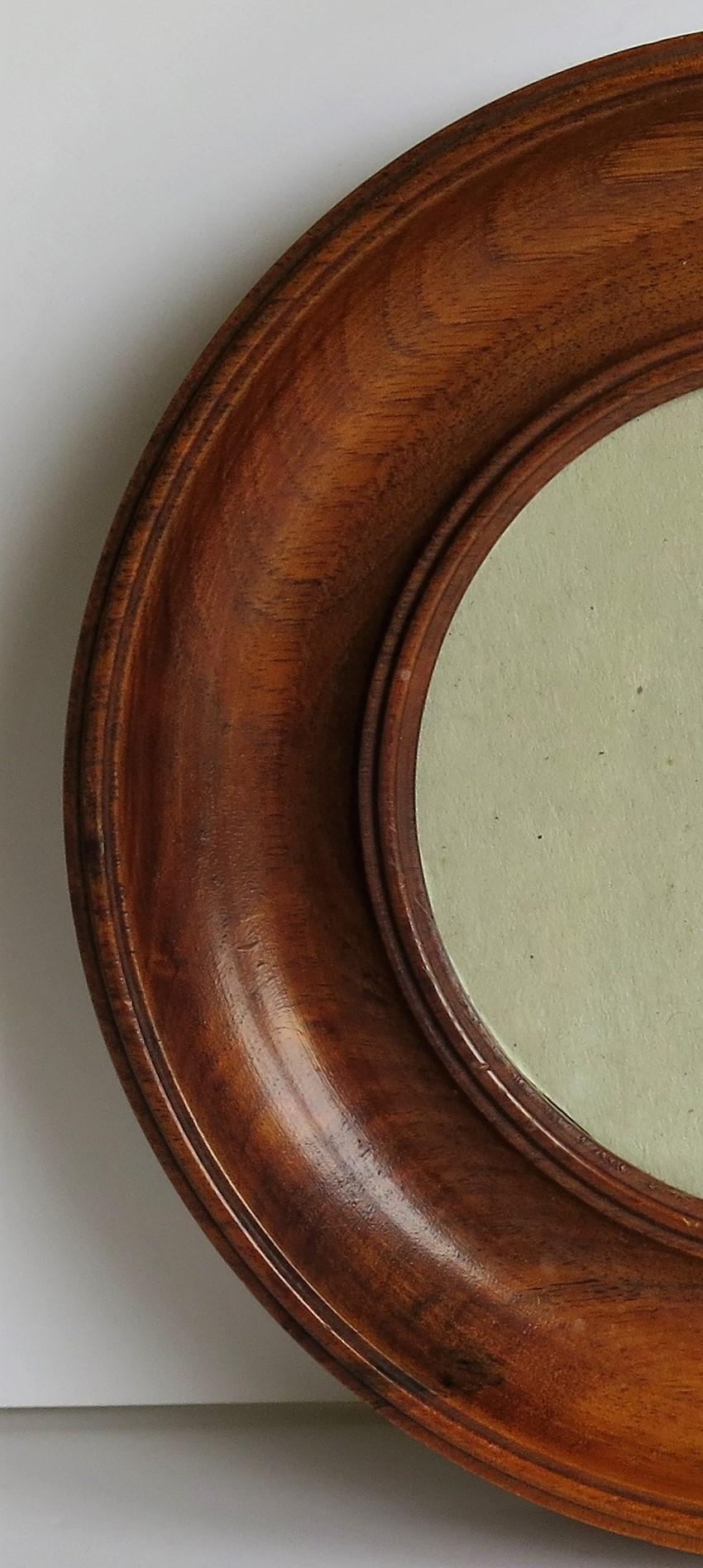19th Century Small Picture or Photo Frame Hand Turned Mahogany Wall Hanging 1