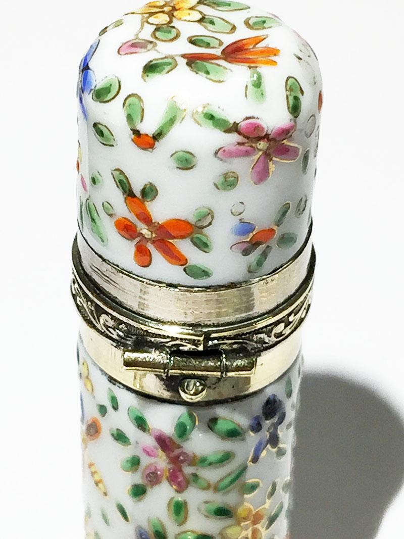 19th Century Small Porcelain Enameled Scent Perfume Bottles For Sale 5