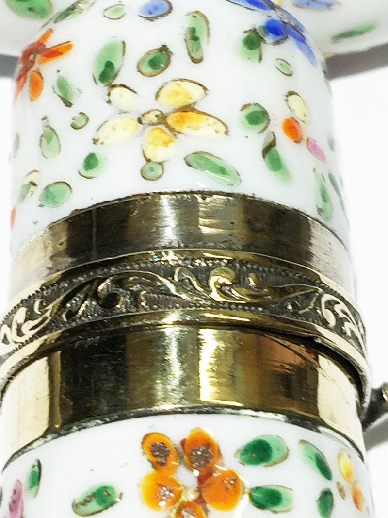 19th Century Small Porcelain Enameled Scent Perfume Bottles For Sale 6