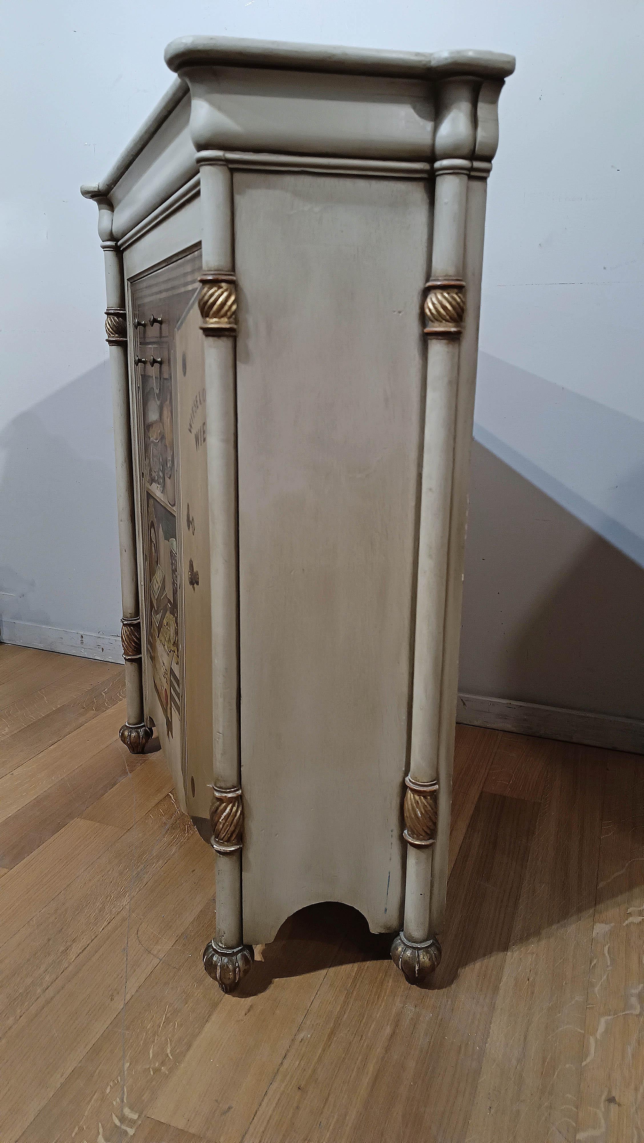Gilt 19th CENTURY SMALL SIDEBOARD TROMPE L'OEIL  For Sale