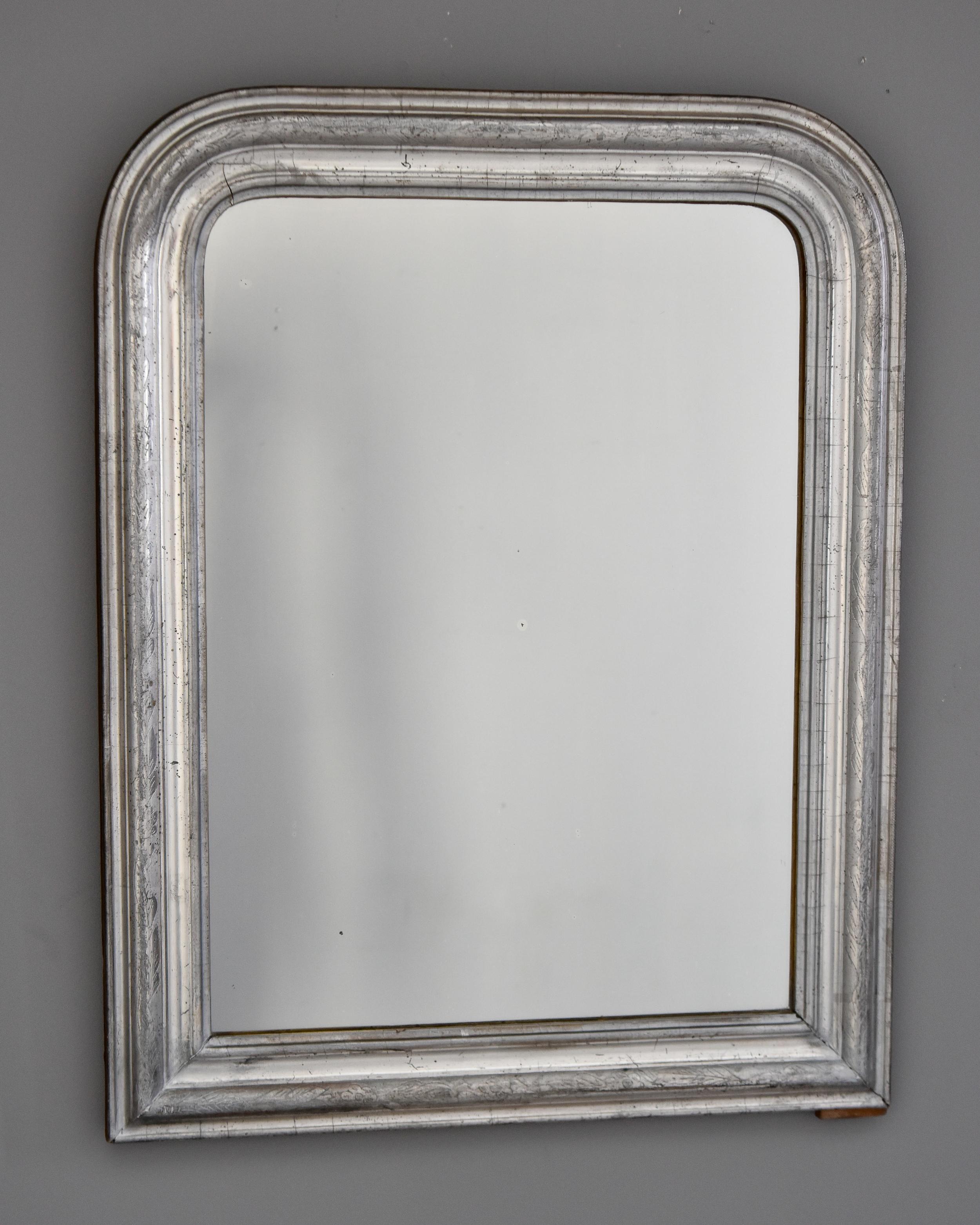 19th Century Small Silver Louis Philippe Mirror For Sale 5