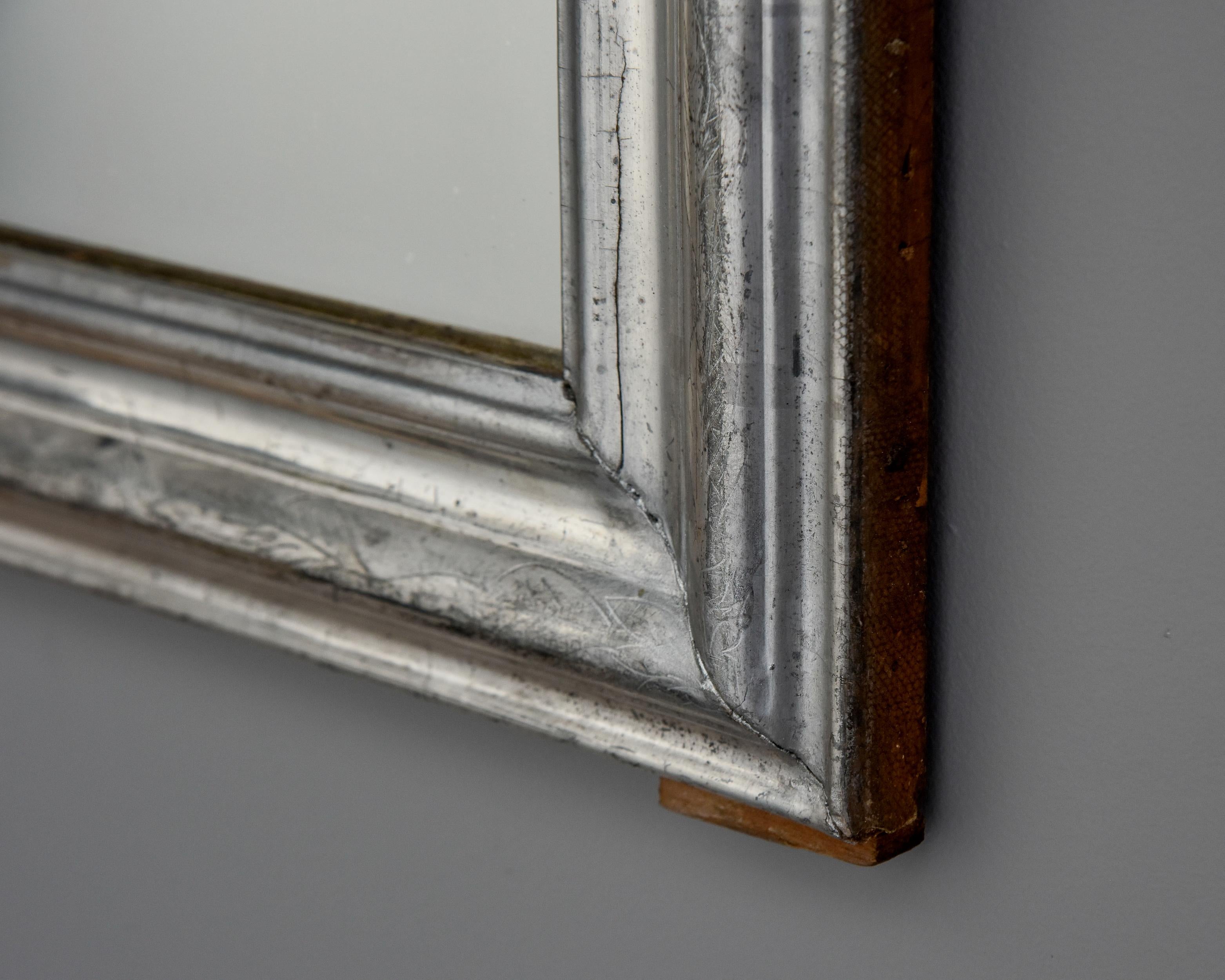 19th Century Small Silver Louis Philippe Mirror For Sale 8