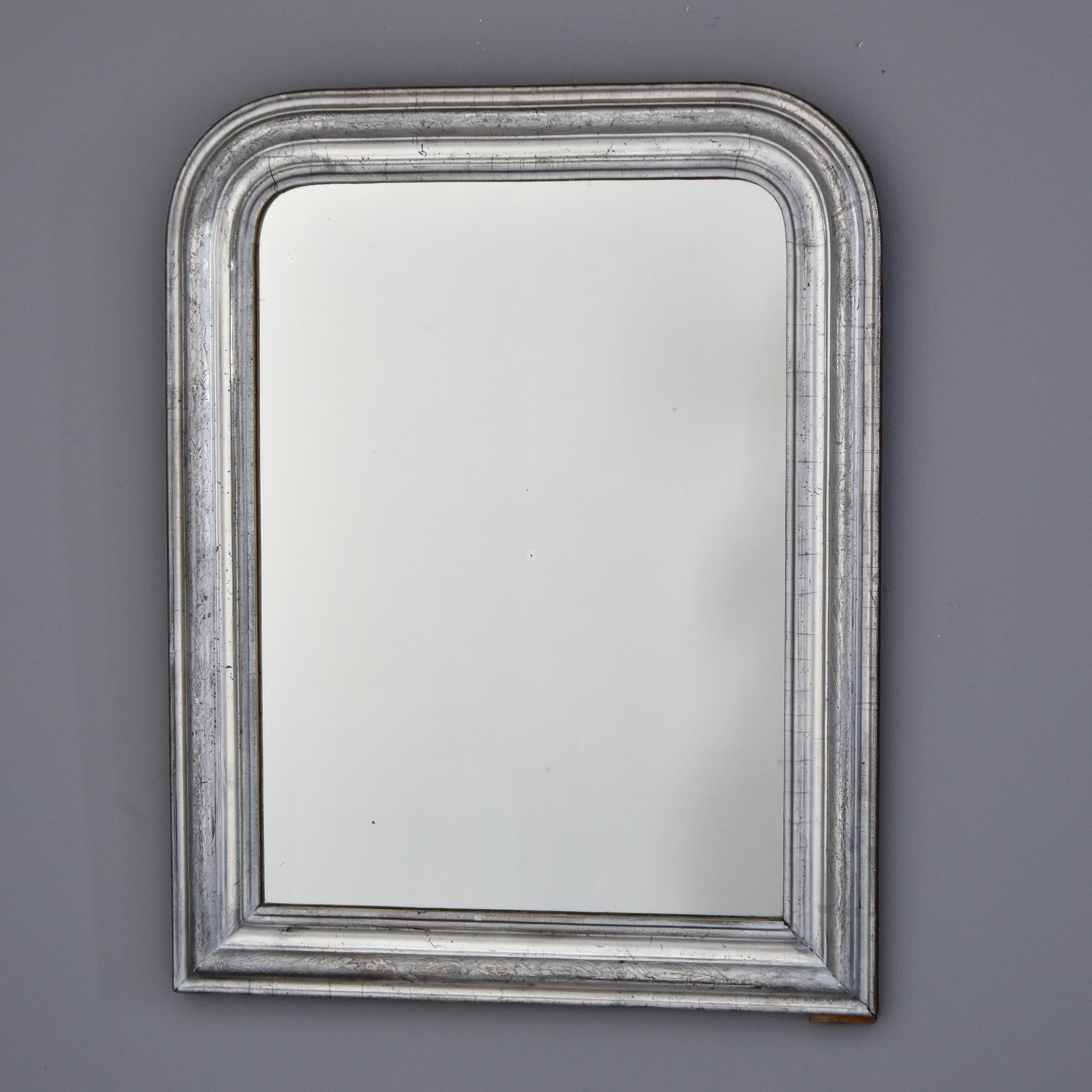 French 19th Century Small Silver Louis Philippe Mirror For Sale
