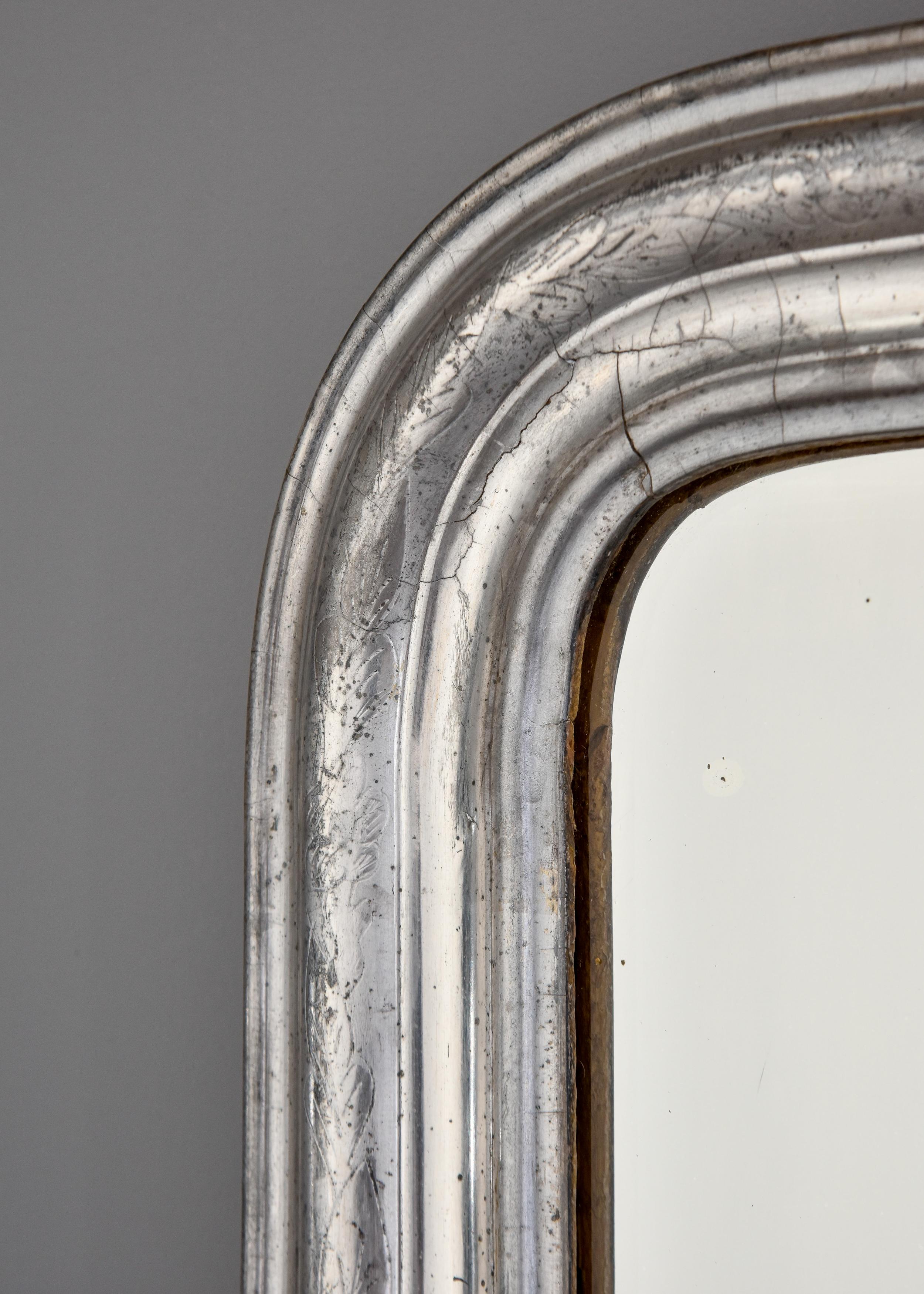 19th Century Small Silver Louis Philippe Mirror For Sale 2