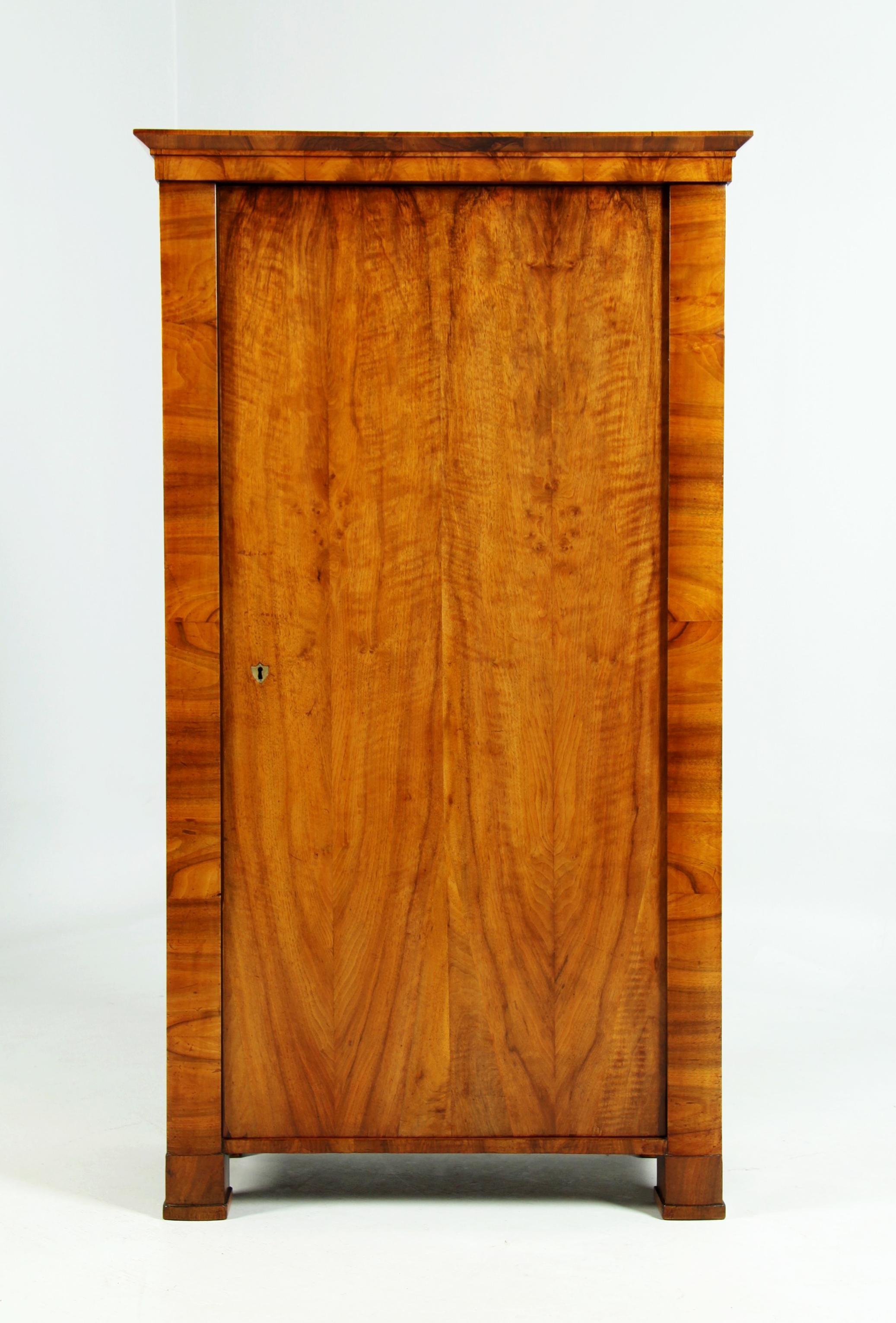 Noce Piccolo armadio Biedermeier a un'anta del XIX secolo, Austria, circa 1830 in vendita