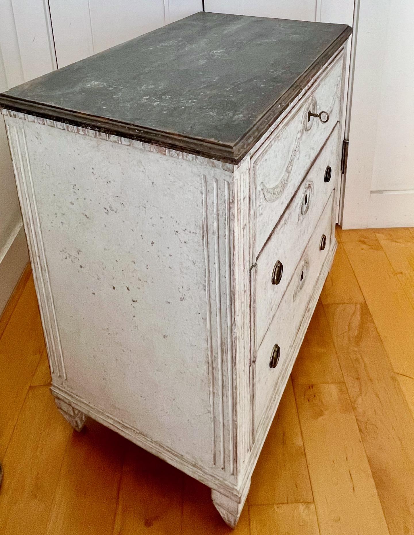 19th century Small Swedish Chest In Good Condition For Sale In Charleston, SC