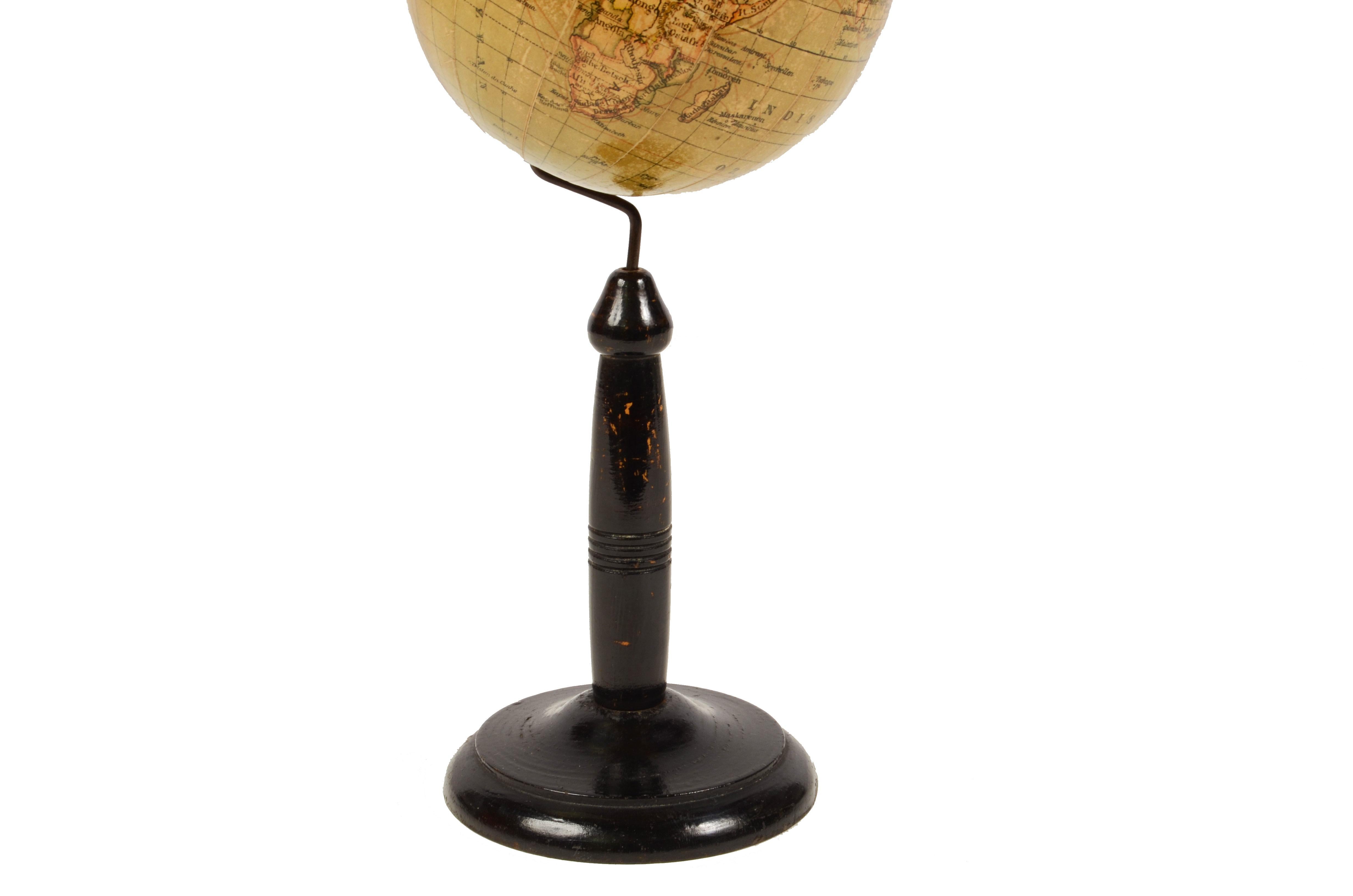 19th Century Small Terrestrial Globe Edited in Germany by Prof. Arthur Krause 7