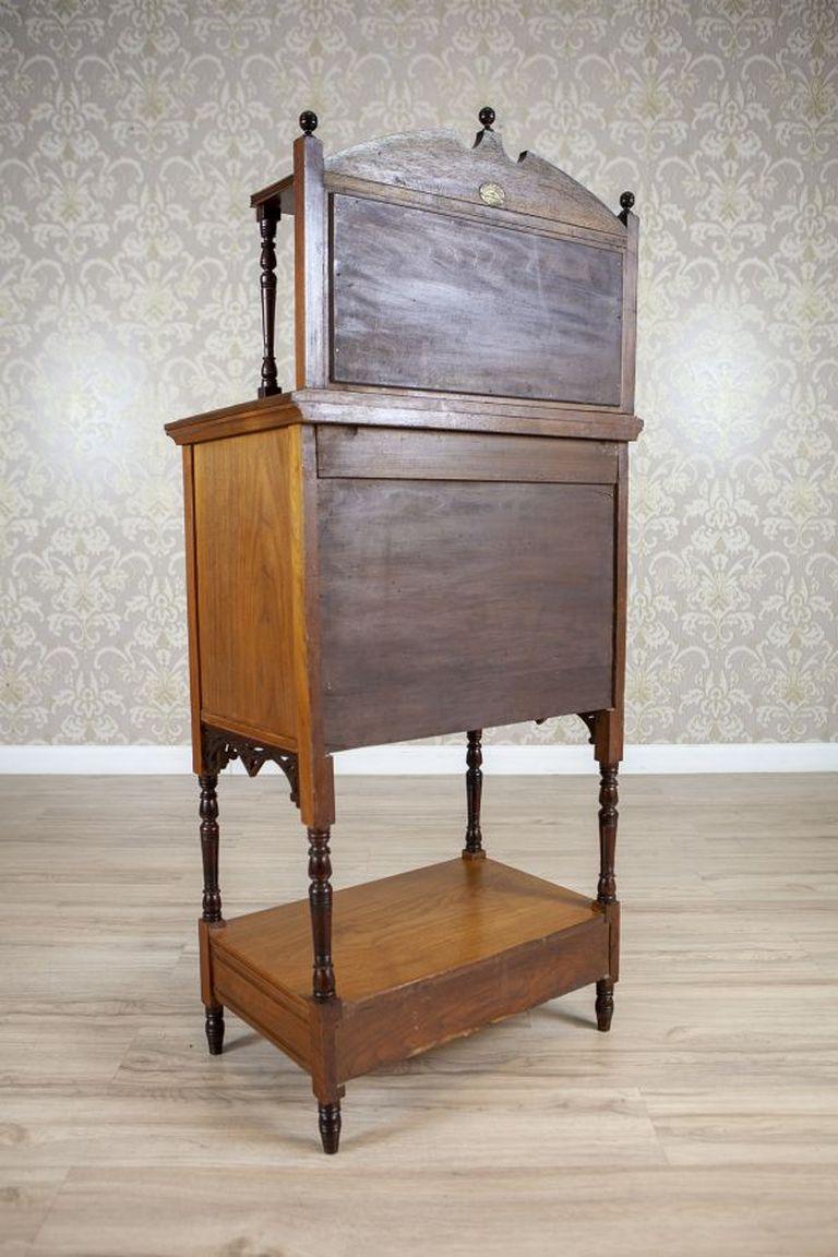 Veneer 19th-Century Small Walnut Cabinet With the Motif of Sunflowers by George Davis For Sale