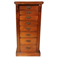 Antique 19th Century Small Wellington Chest of Drawers