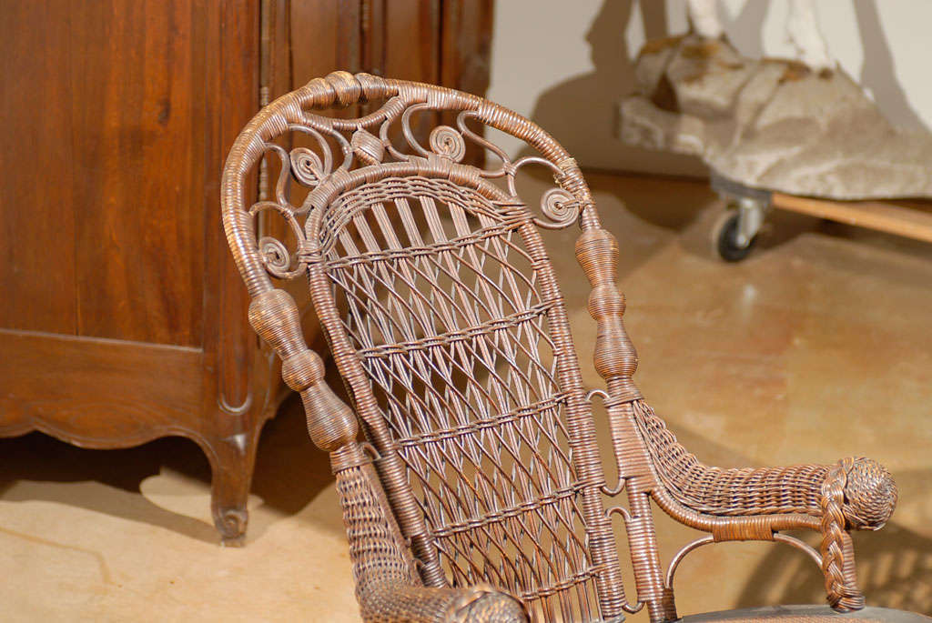 small wicker rocking chair