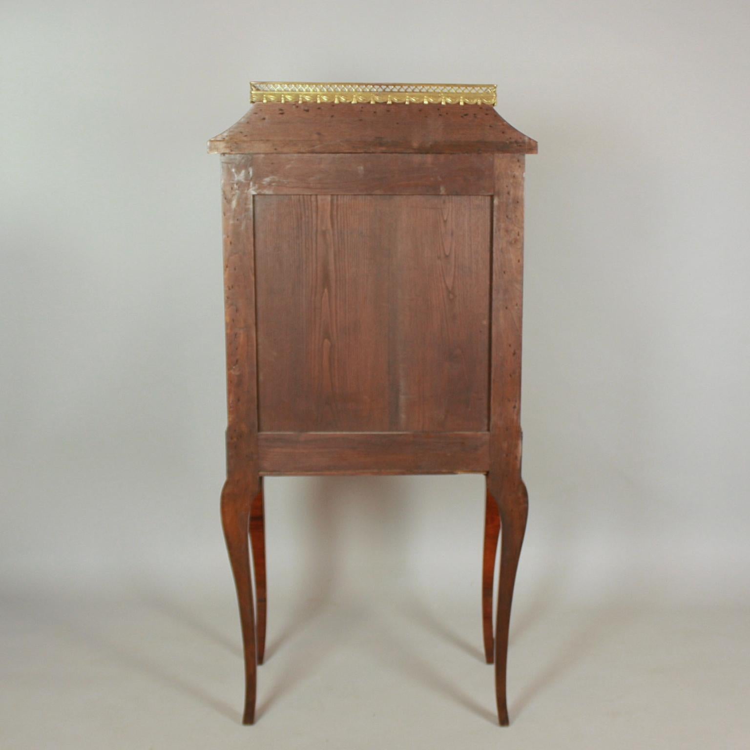 19th Century Louis XVI Floral Marquetry Writing Cabinet or Lady's Secrétaire For Sale 6