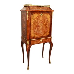 19th Century Louis XVI Floral Marquetry Writing Cabinet or Lady's Secrétaire
