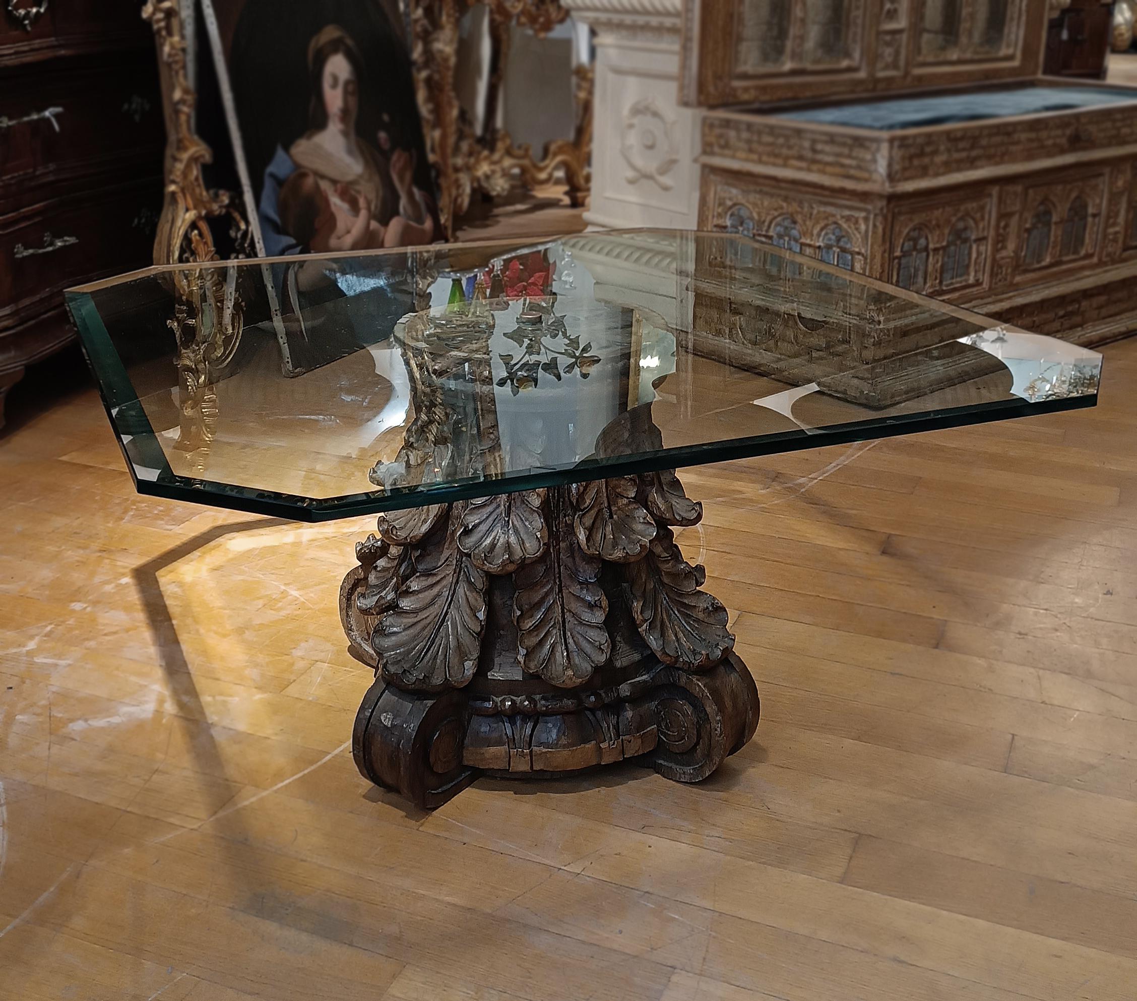 19th CENTURY SMOKING TABLE WITH CRYSTAL GLASS TOP For Sale 5