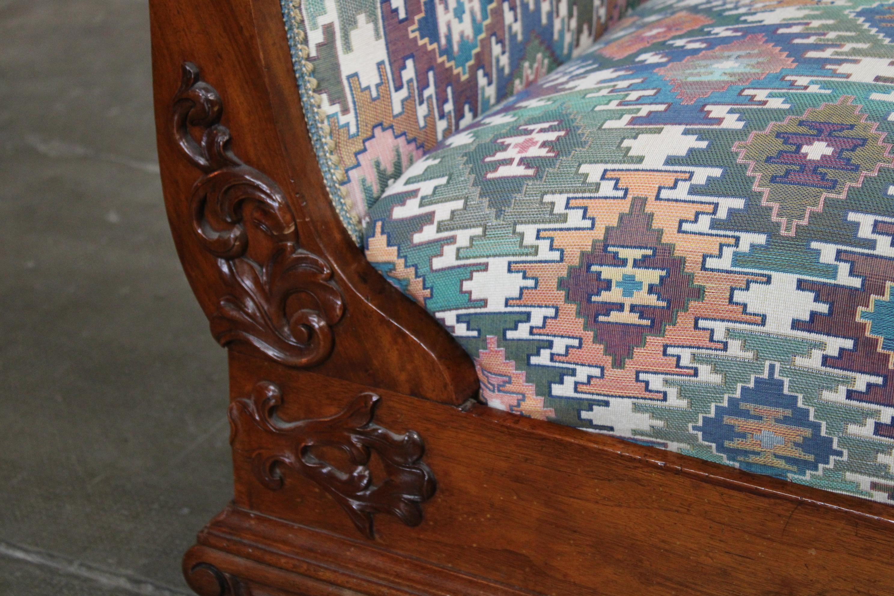 Fabric 19th Century Sofa Canape Charles X circa 1820 France 