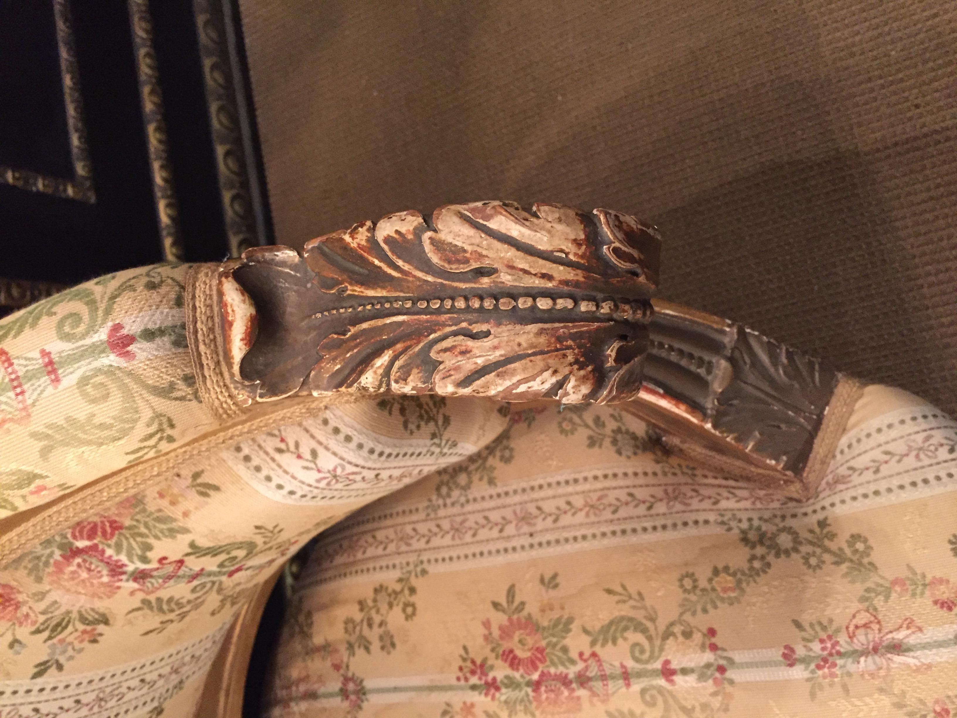 19th Century Sofa in Louis XVI Style, Solid Beechwood Poliment Gilded 5