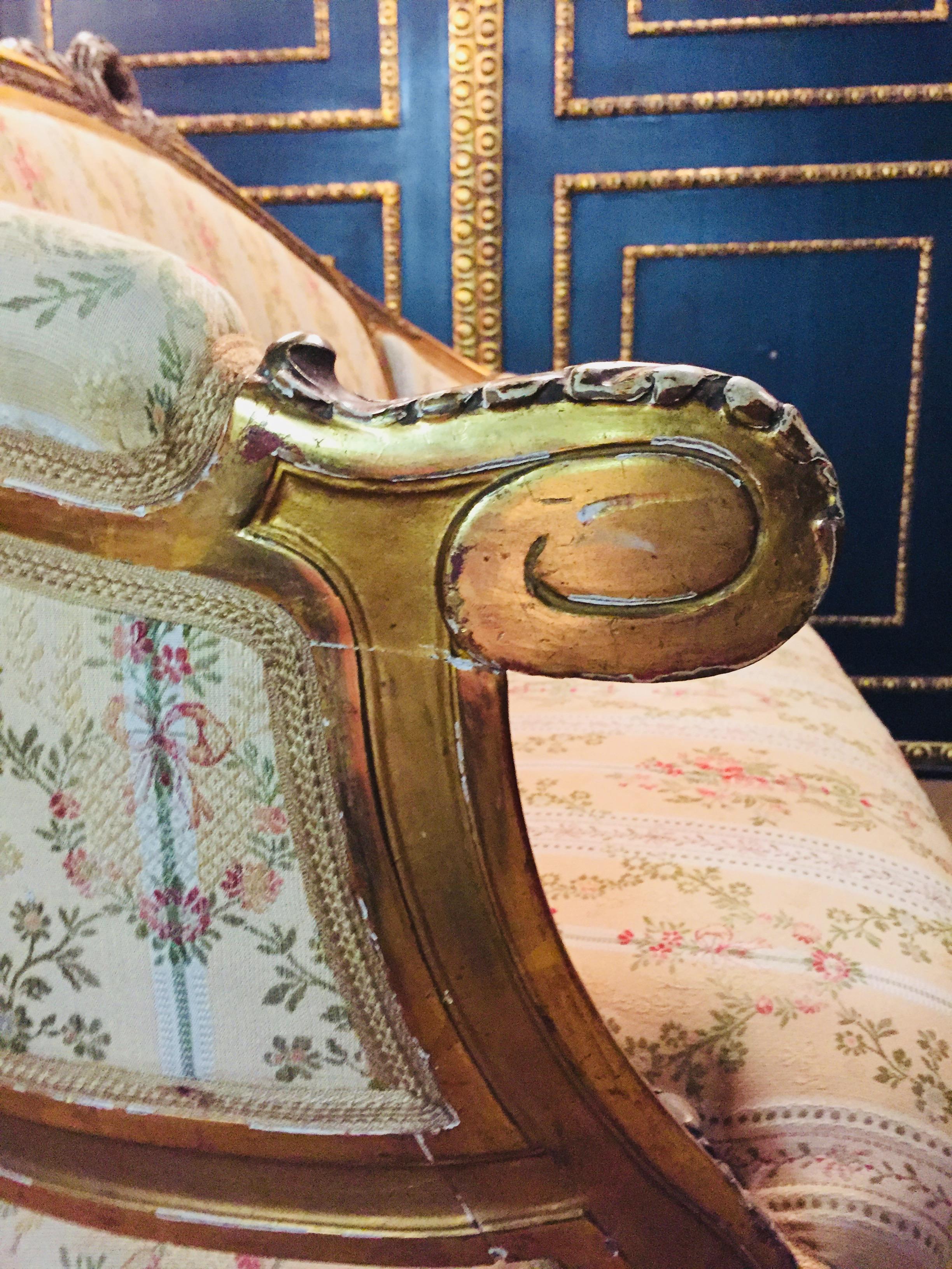 19th Century Sofa in Louis XVI Style, Solid Beechwood Poliment Gilded 11