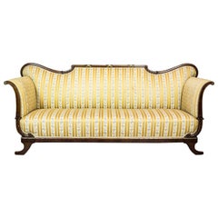 Antique 19th Century Sofa in the Empire Type with Light Upholstery