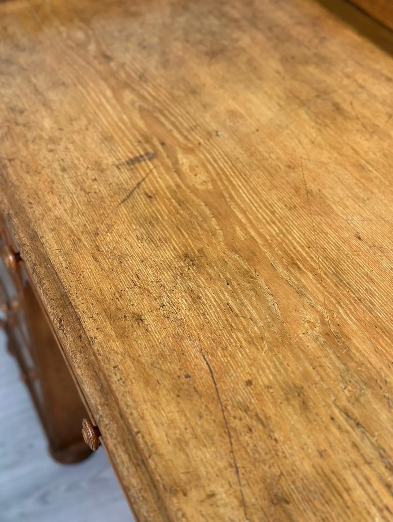 19th Century Solid Ash Kneehole Desk For Sale 4