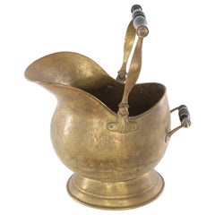 19th Century Solid Brass Ash Bucket / Log Holder