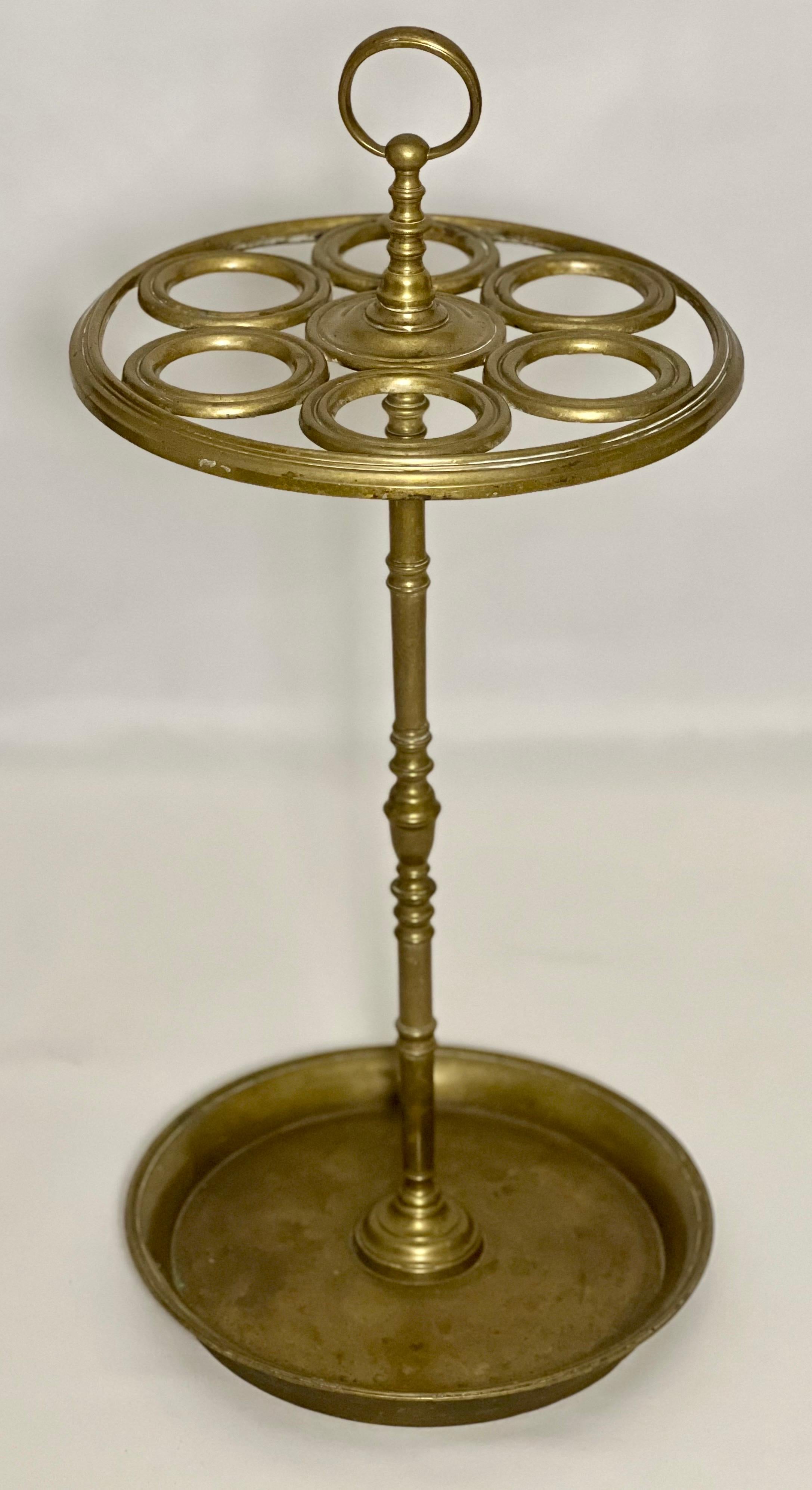 19th Century Solid Brass Umbrella Stand For Sale 6