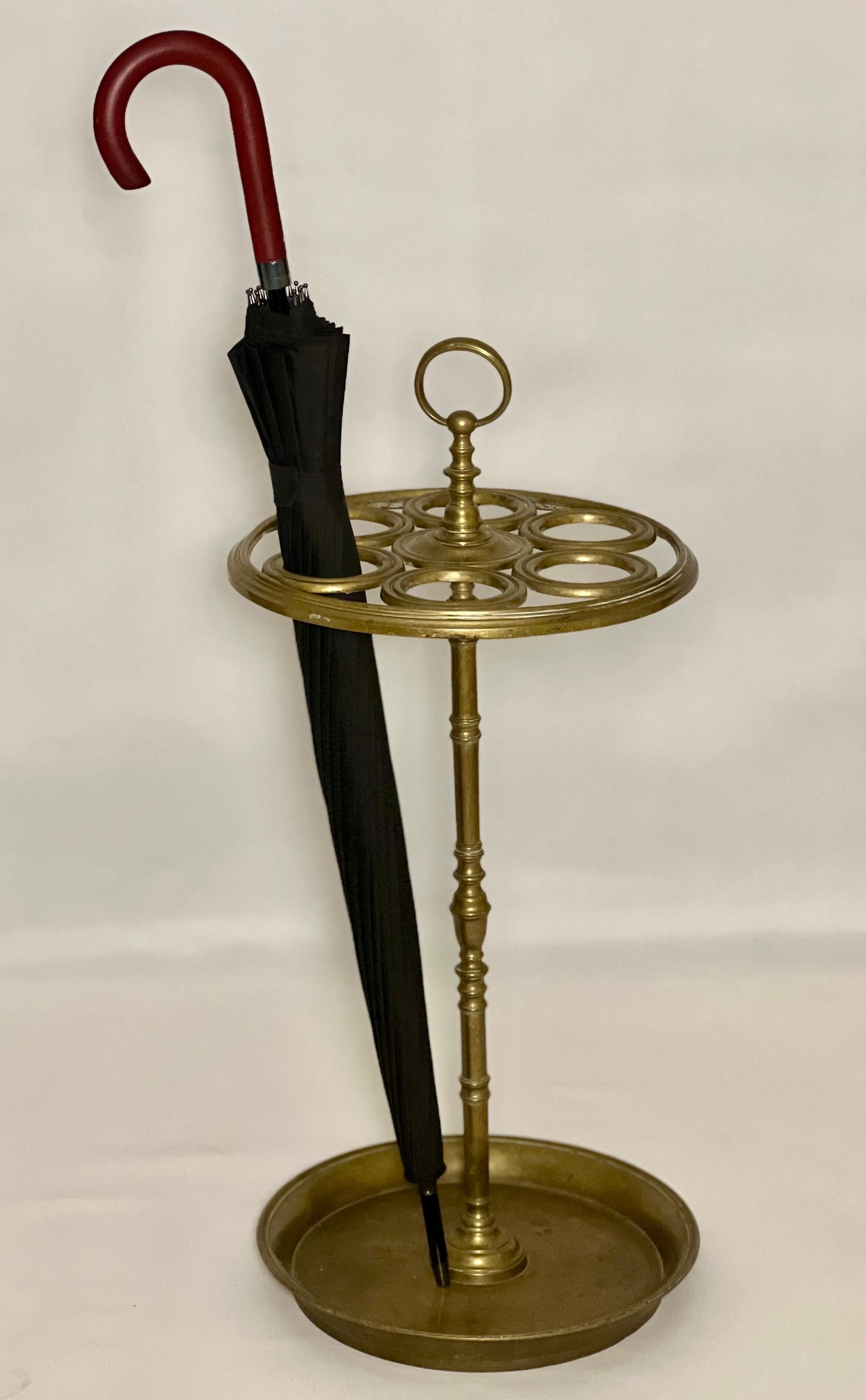 19th Century Solid Brass Umbrella Stand For Sale 4