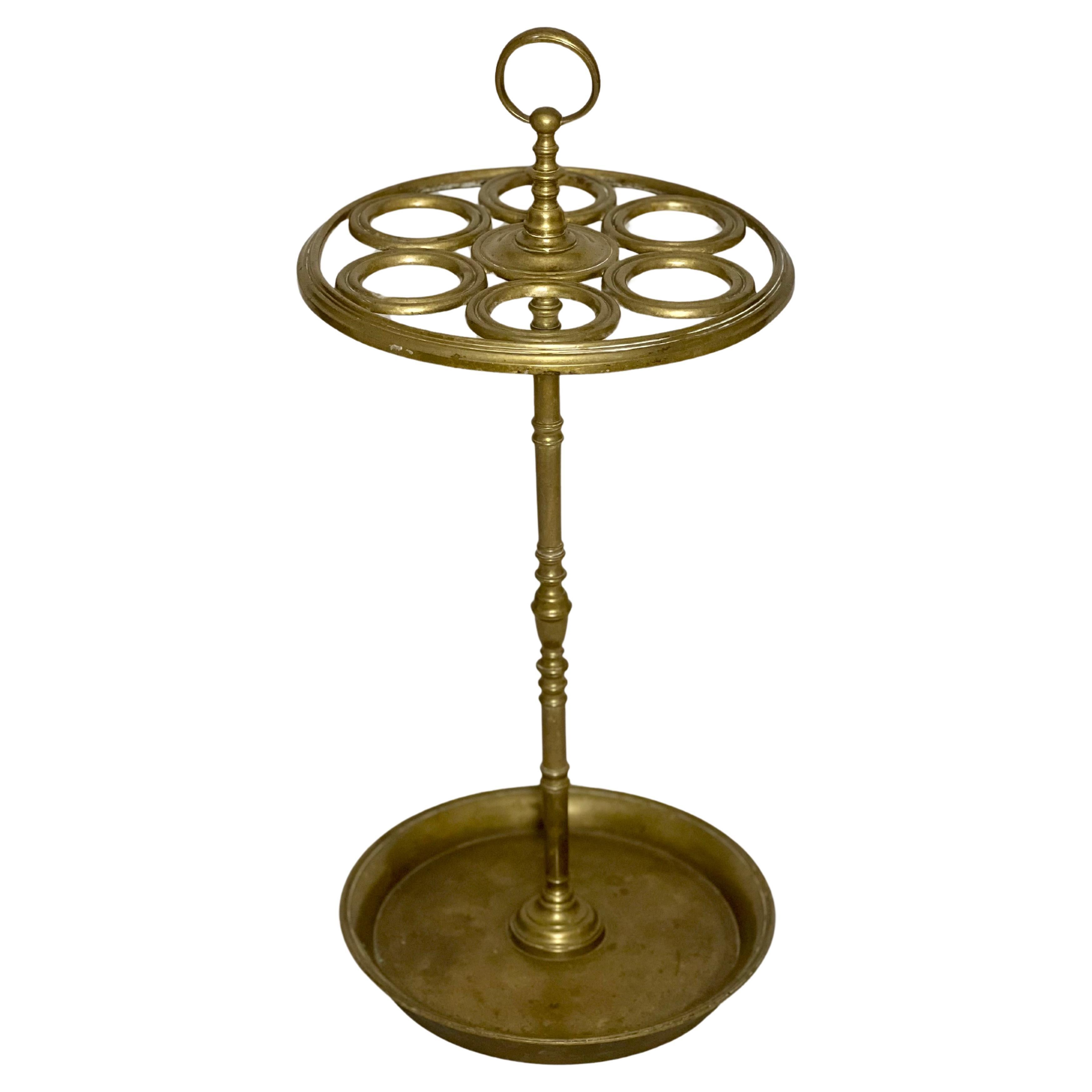 19th Century Solid Brass Umbrella Stand For Sale