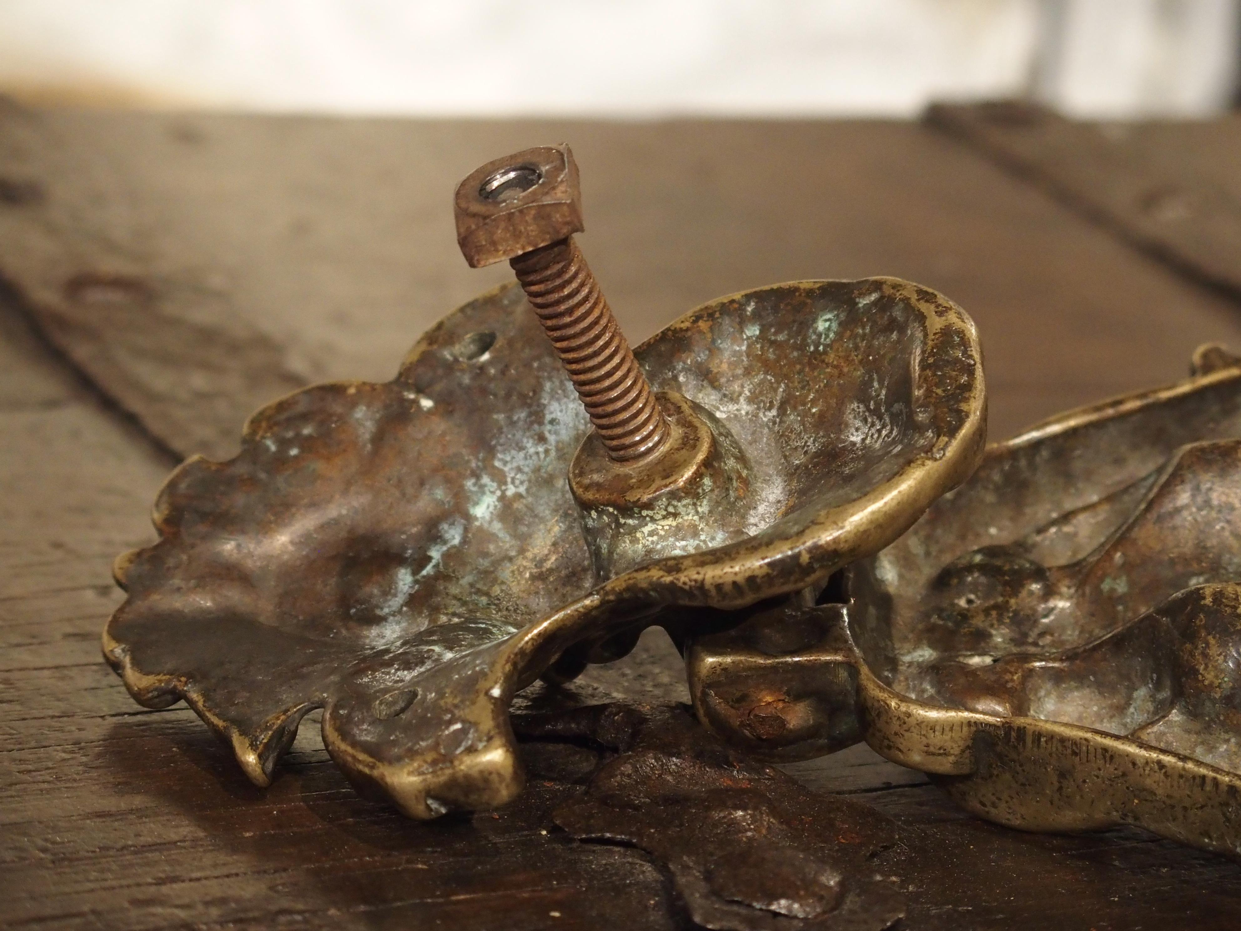 19th Century Solid Bronze Italian Door Knocker In Good Condition In Dallas, TX