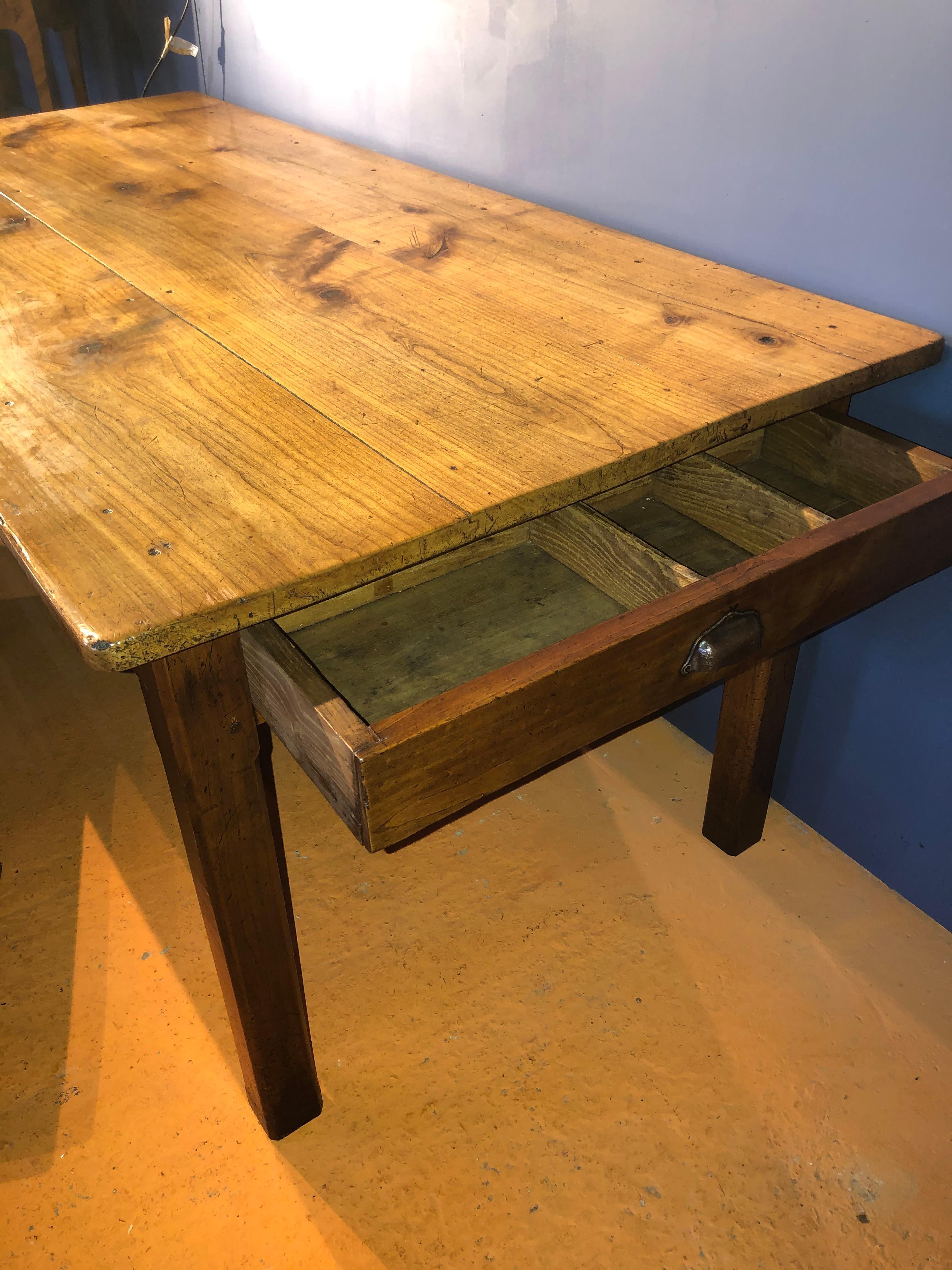 19th Century Solid Cherrywood Dining Table 5