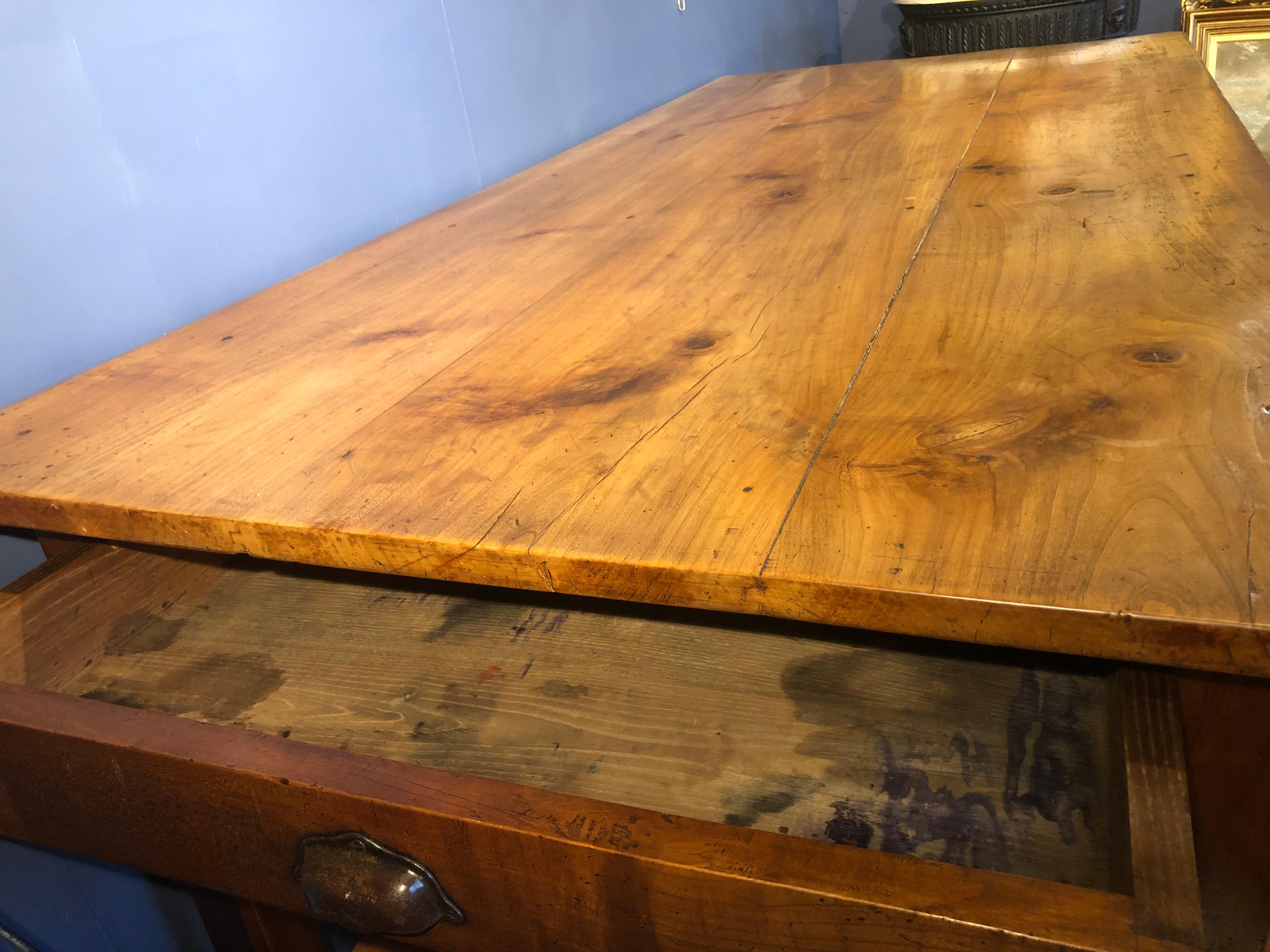 French 19th Century Solid Cherrywood Dining Table