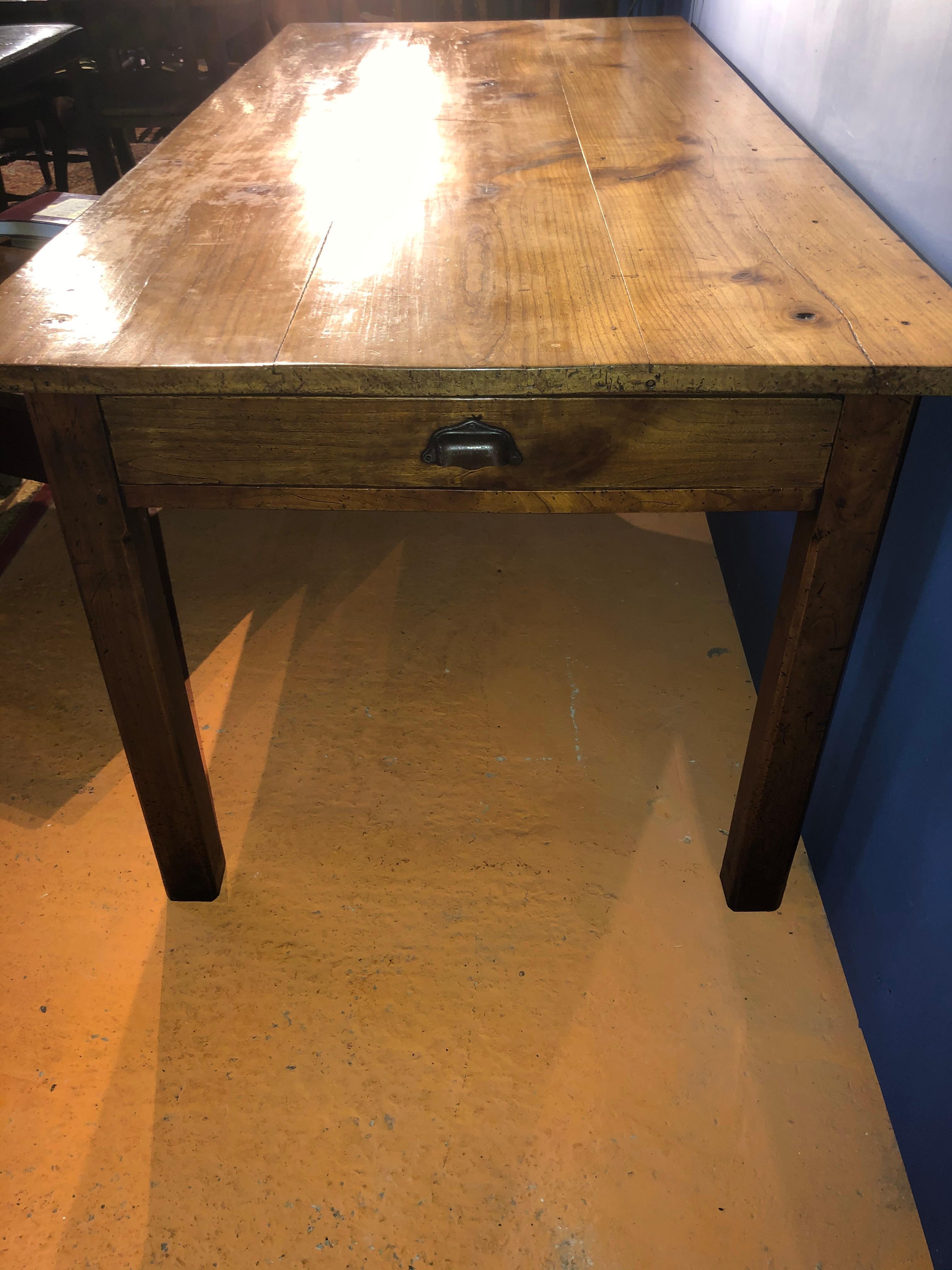 19th Century Solid Cherrywood Dining Table 1