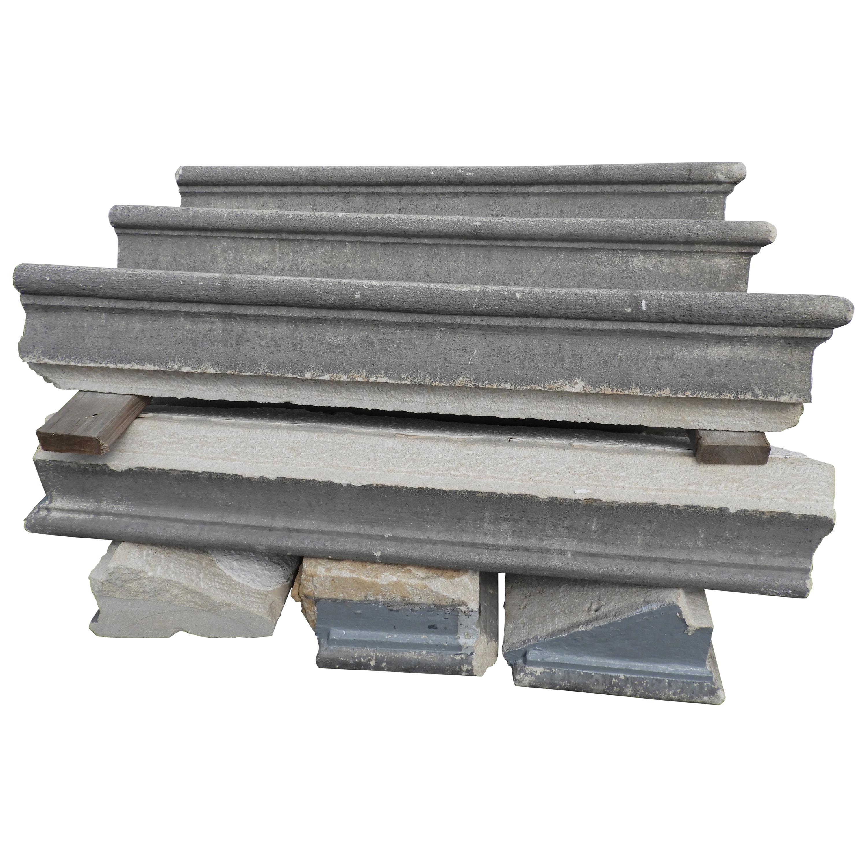 19th Century Solid Limestone Stair Treads with Nosing For Sale