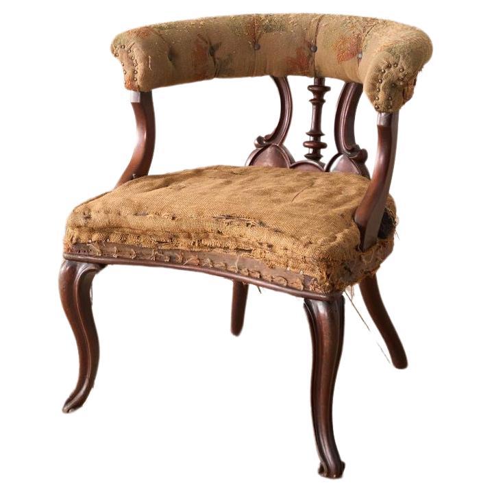 19th century solid mahogany desk chair For Sale