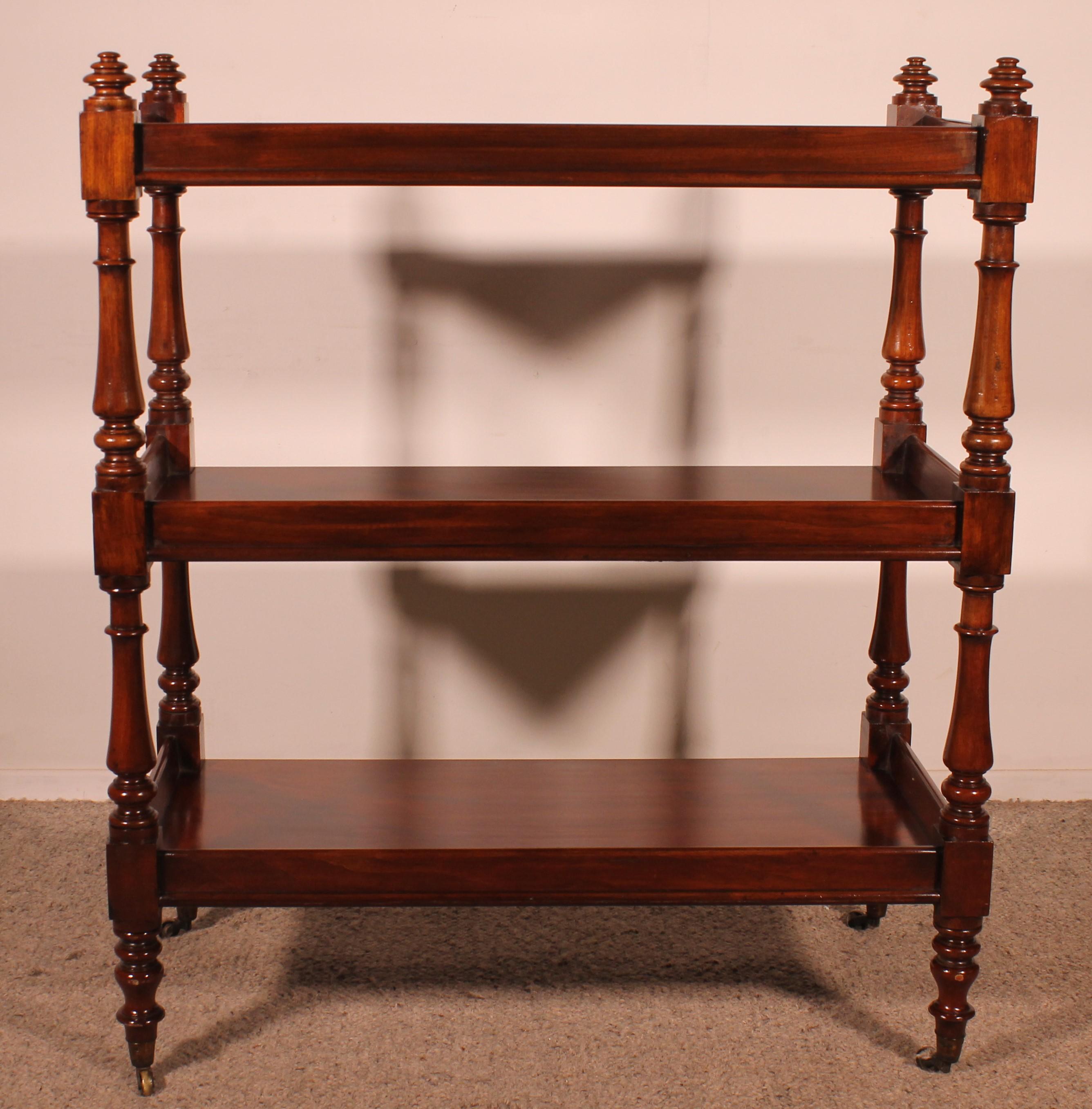 19th Century Solid Mahogany Three Tier Buffet For Sale 5