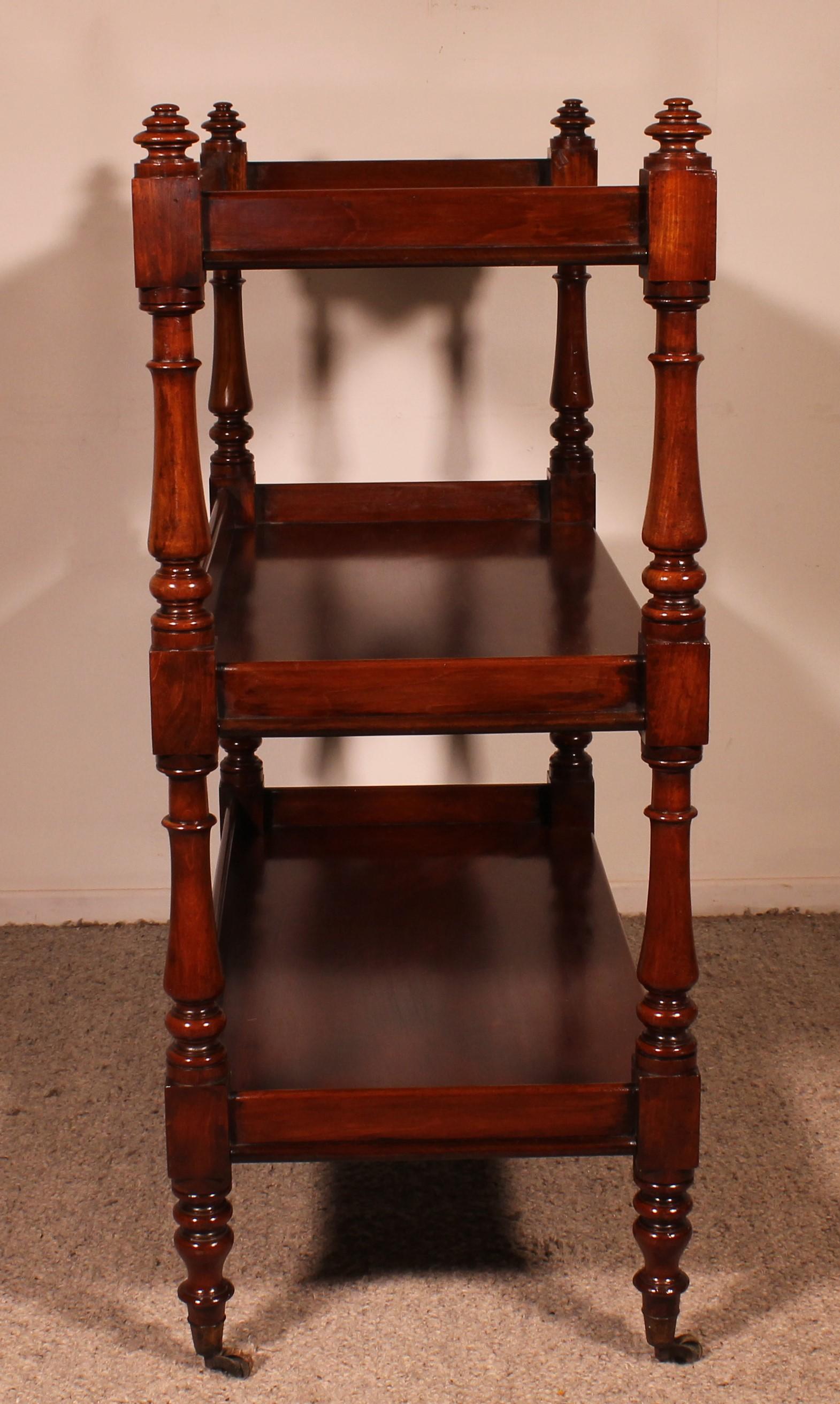 19th Century Solid Mahogany Three Tier Buffet For Sale 6