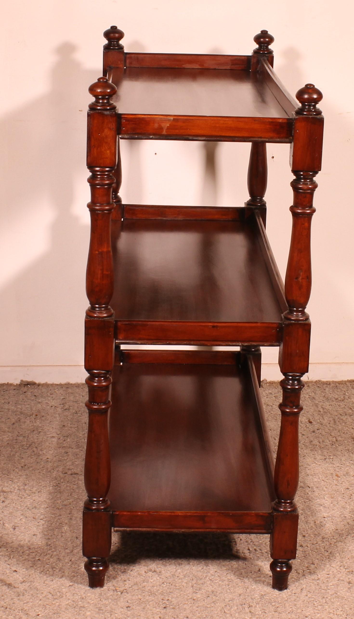 19th Century Solid Mahogany Three Tier Buffet For Sale 6