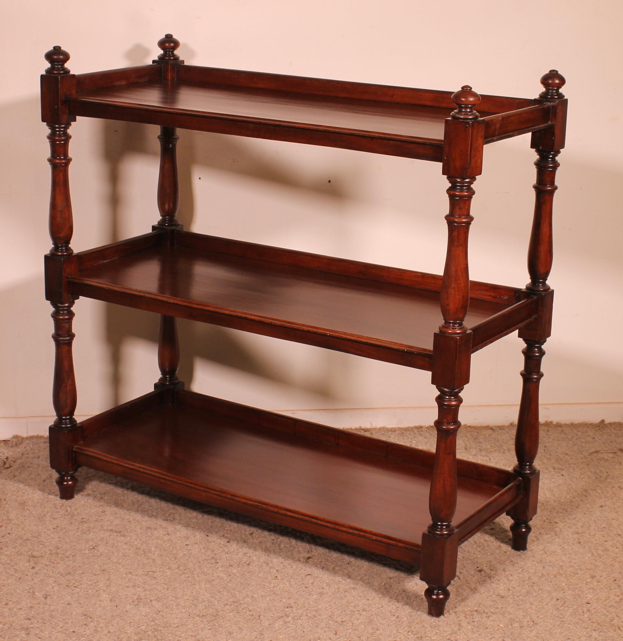 19th Century Solid Mahogany Three Tier Buffet For Sale 7